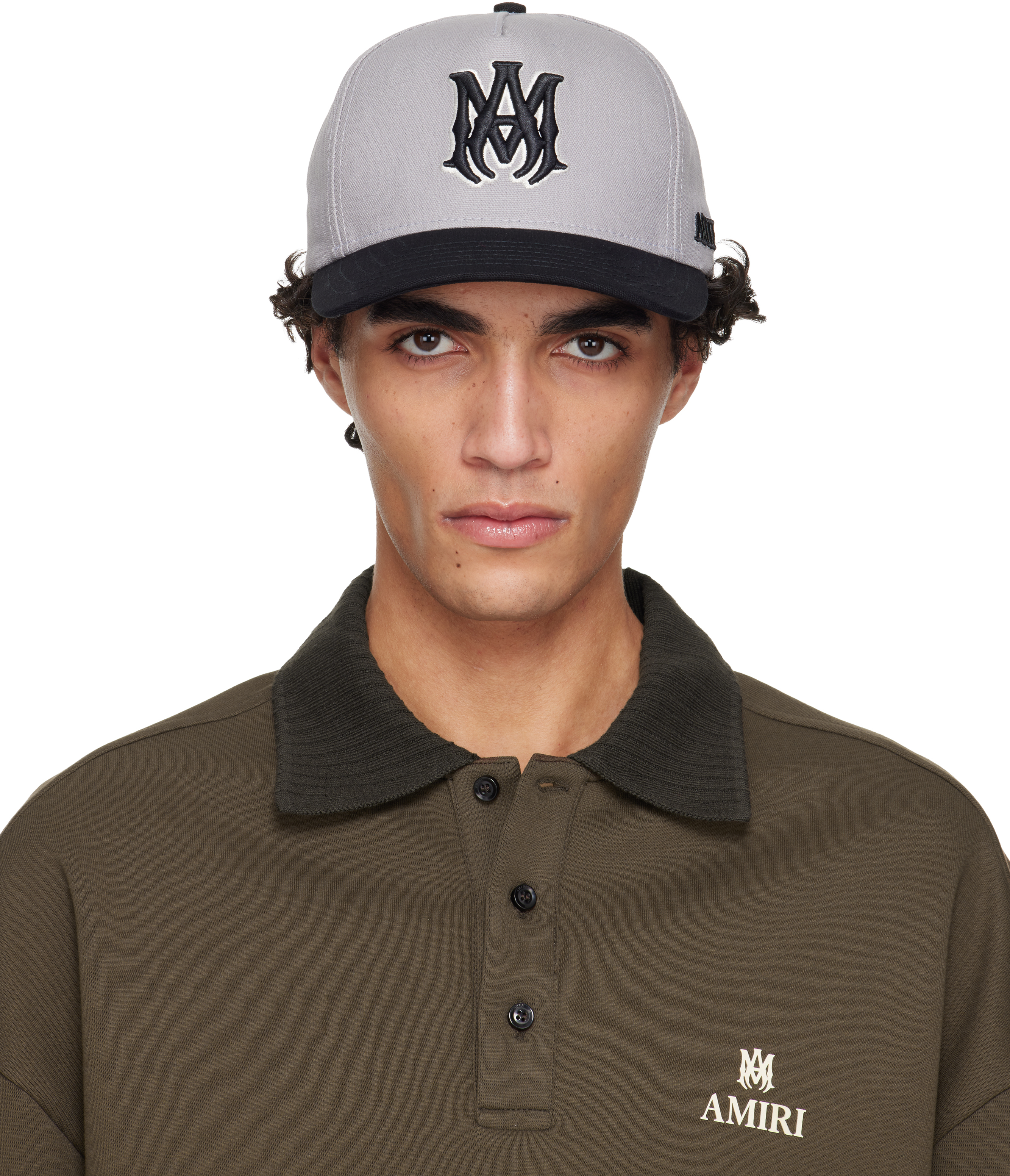 AMIRI: Gray & Black MA Outline Two Tone Cap | SSENSE