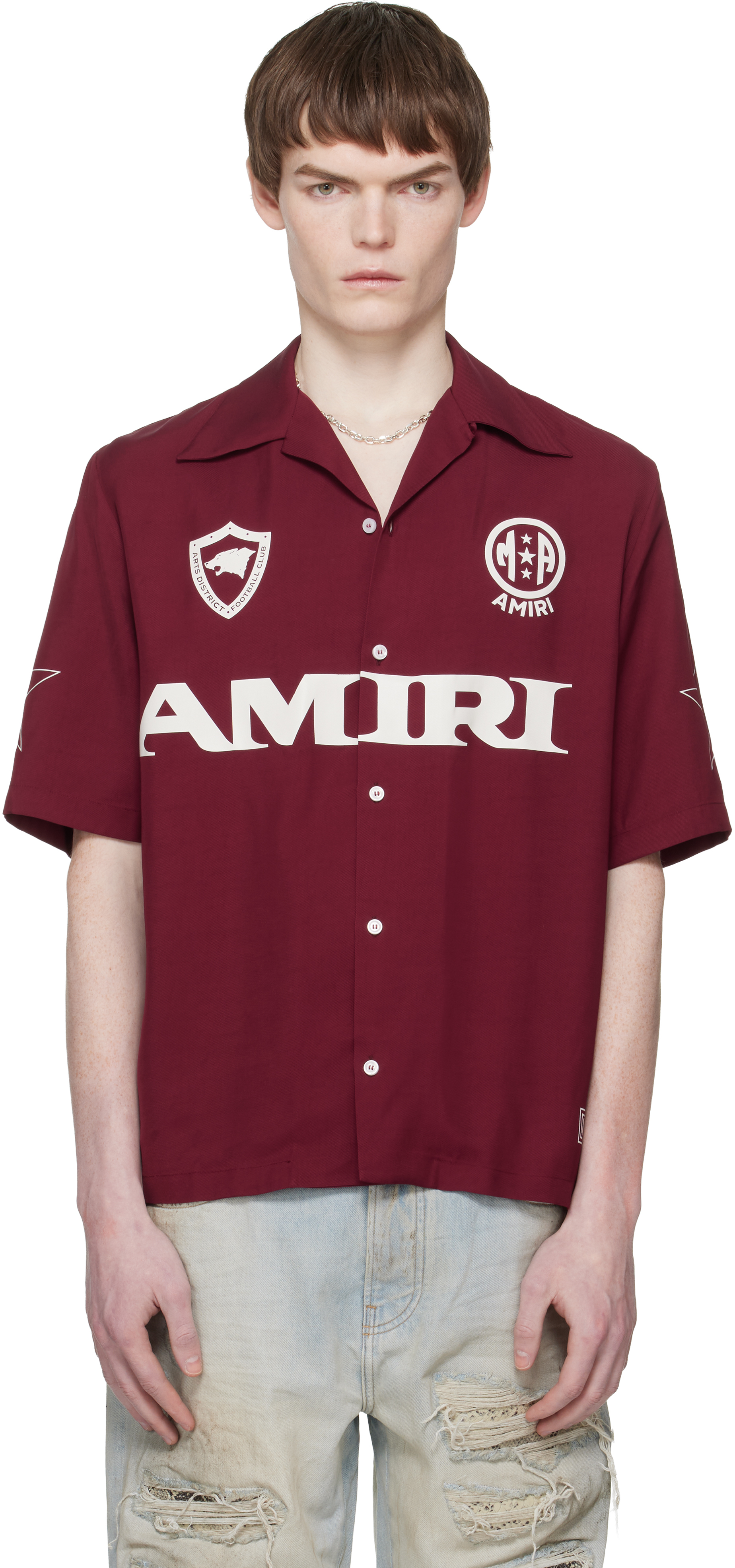 AMIRI Red 'Amiri' Sport Camp Shirt