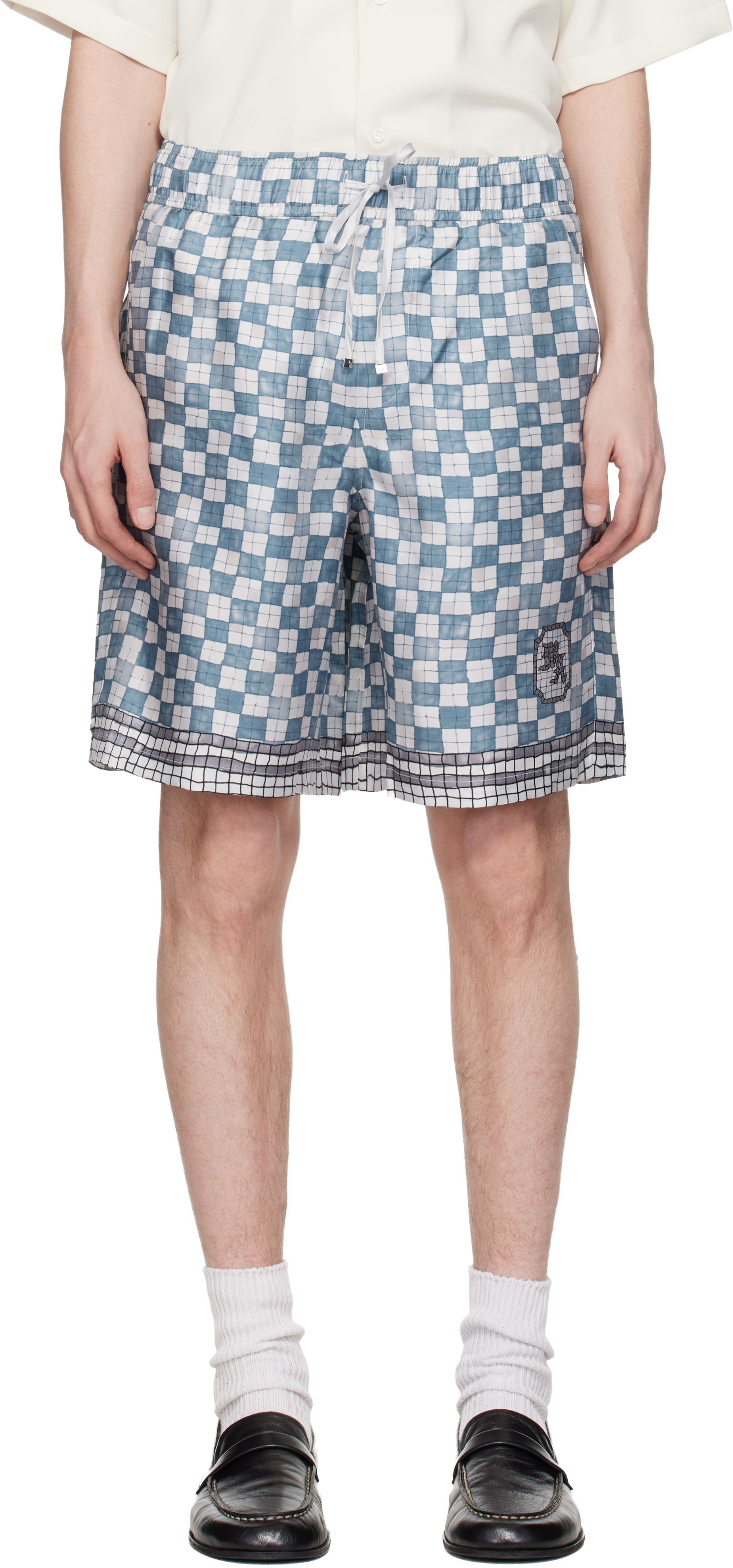 Blue & White MA Checkered Shorts
