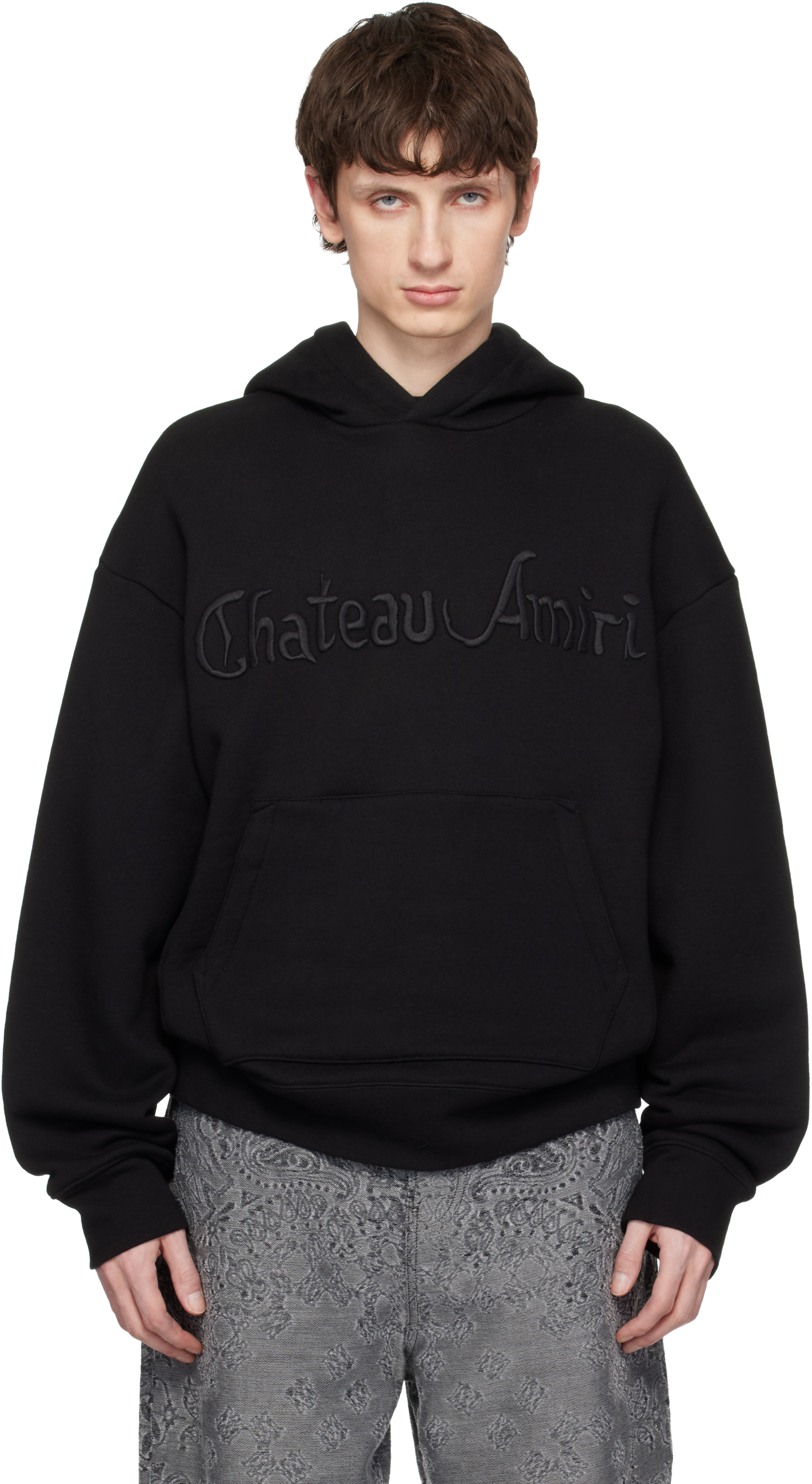 AMIRIのブラック 'Chateau AMIRI' Tonal オーバーサイズ フーディが