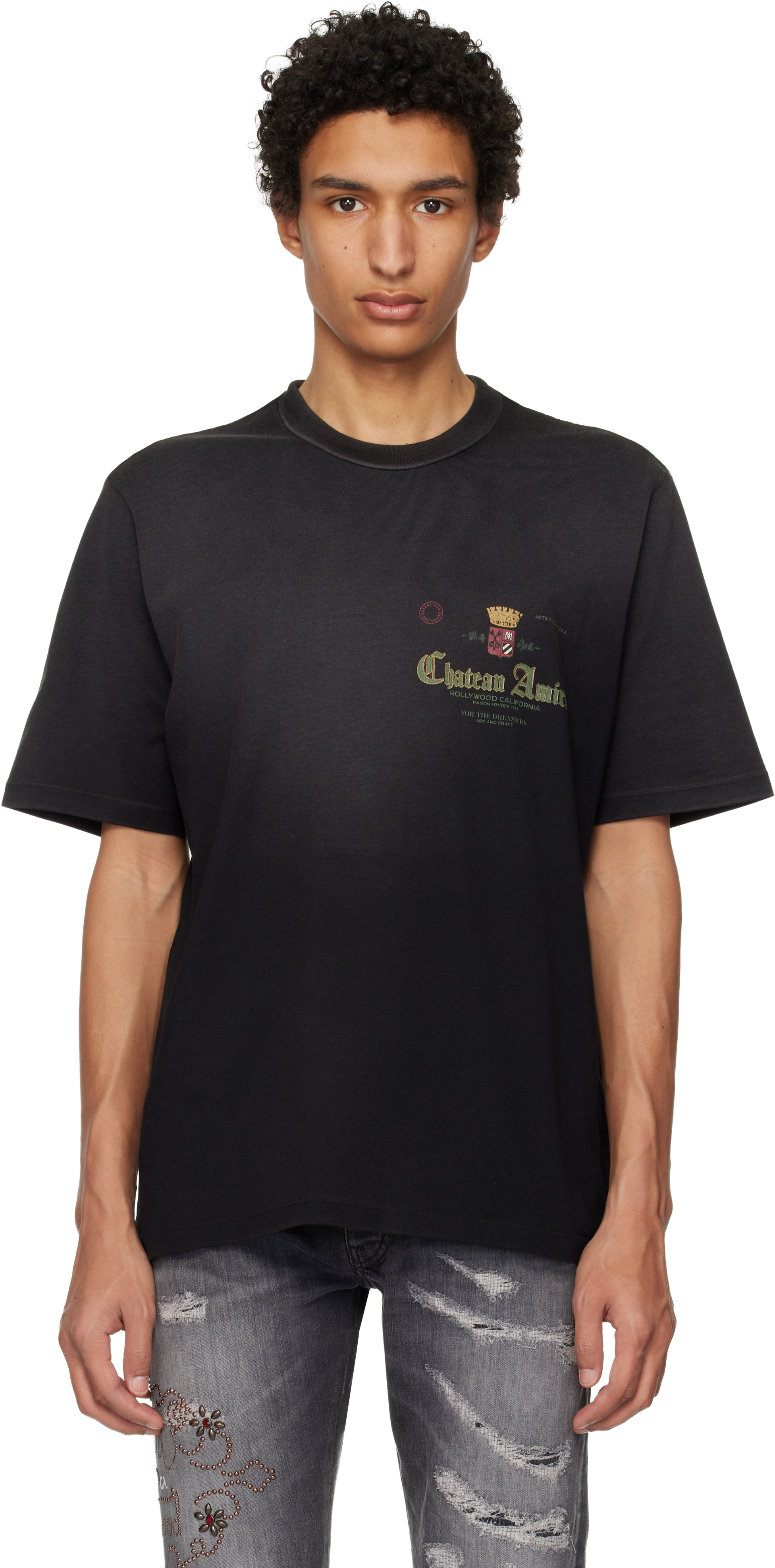 AMIRIのブラック Chateau Crown Tシャツがセール中
