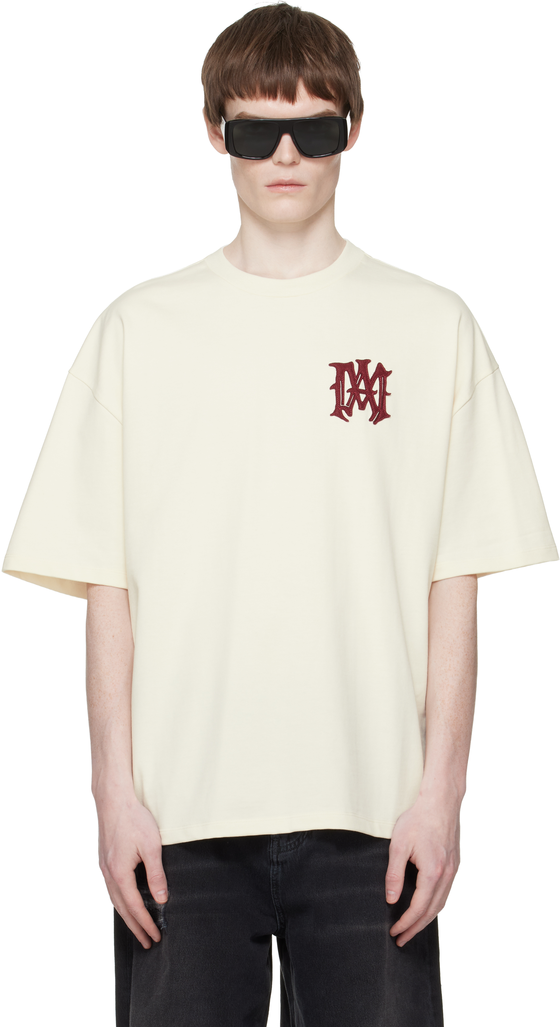 AMIRI: White 'Amiri Hollywood' Oversized T-shirt | SSENSE