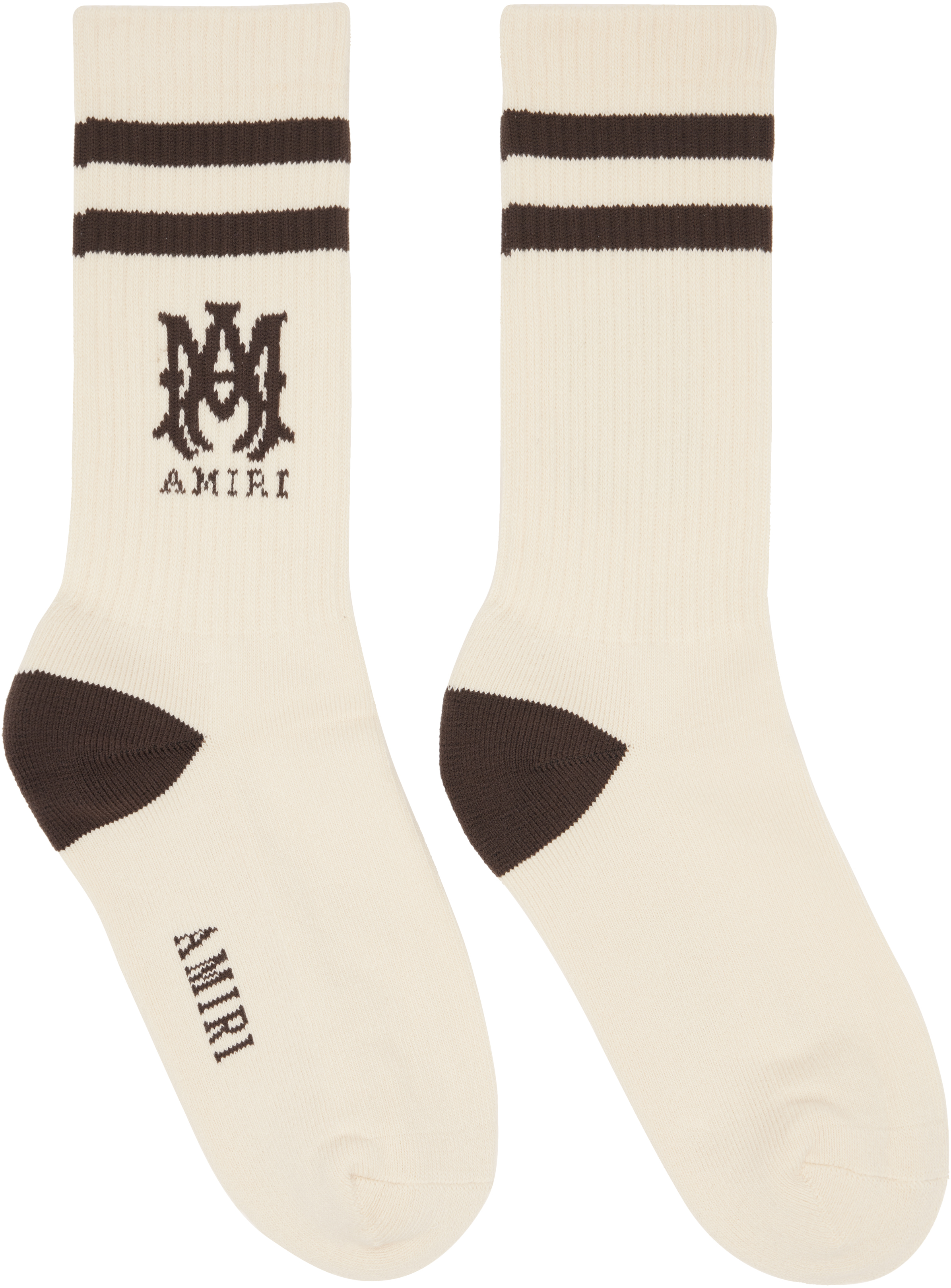 AMIRI: オフホワイト MA Stripe ソックス | SSENSE 日本