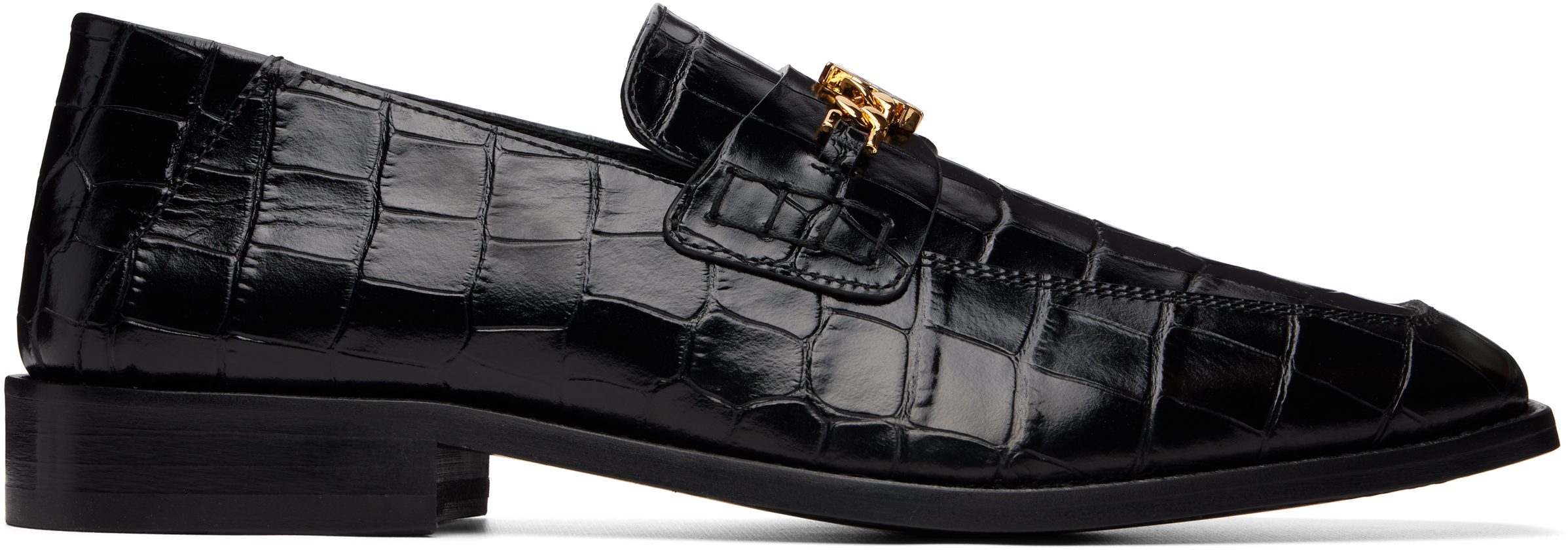 Black Croc MA Slip-on Loafers