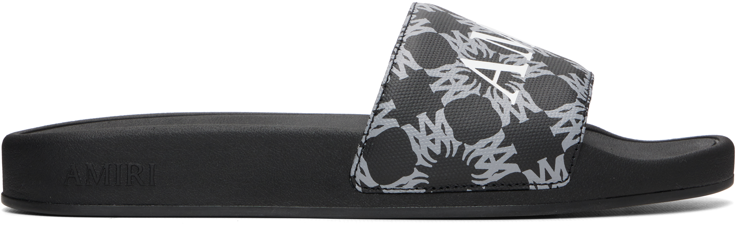 Black MA Quad Canvas Pool Slides by AMIRI on Sale