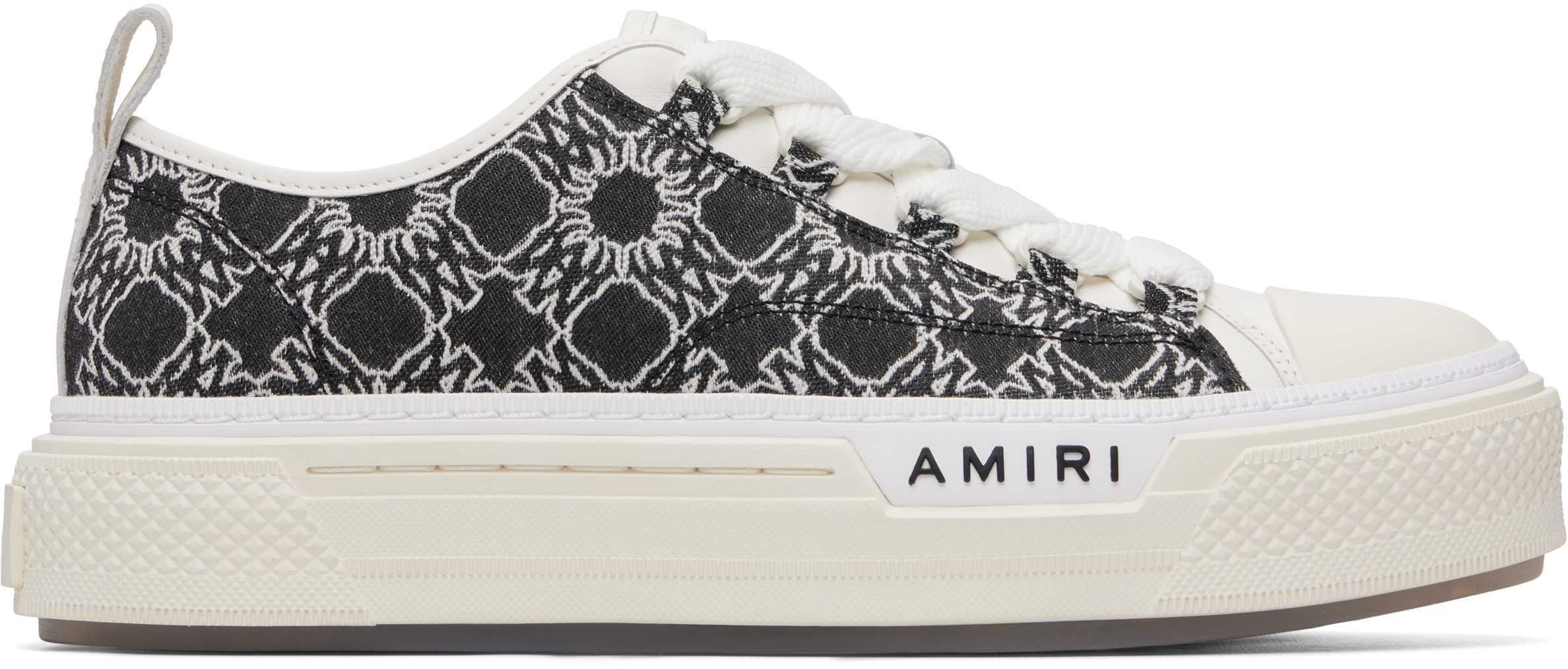 White & Gray MA Quad Court Low Sneakers