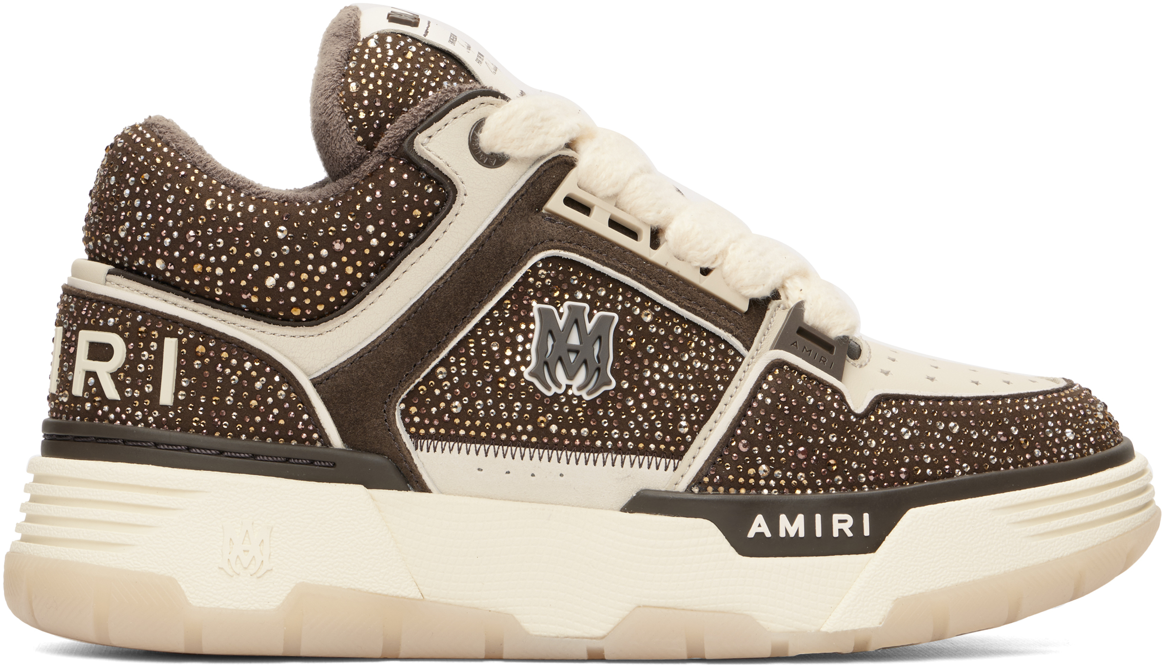 確実正規品AMIRI アミリMA-1 スニーカー ベージュ　27〜27.5 42 AMIRIのブラウン＆ベージュ Crystal MA-1 スニーカーがセール中
