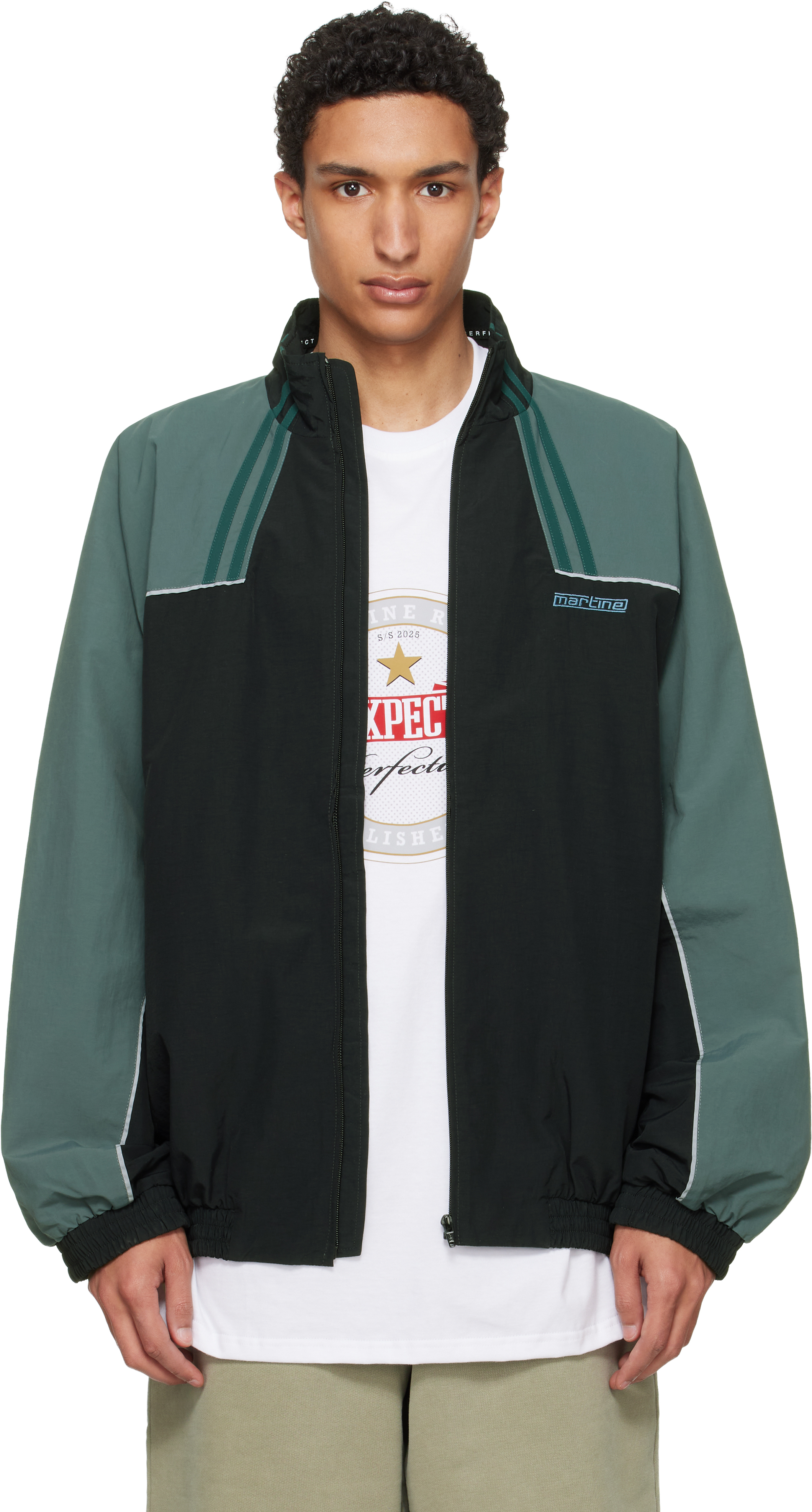 Martine Rose: ブラック T-Lining トラックジャケット | SSENSE 日本 Martine Rose: ブラック T-Lining トラックジャケット | SSENSE 日本