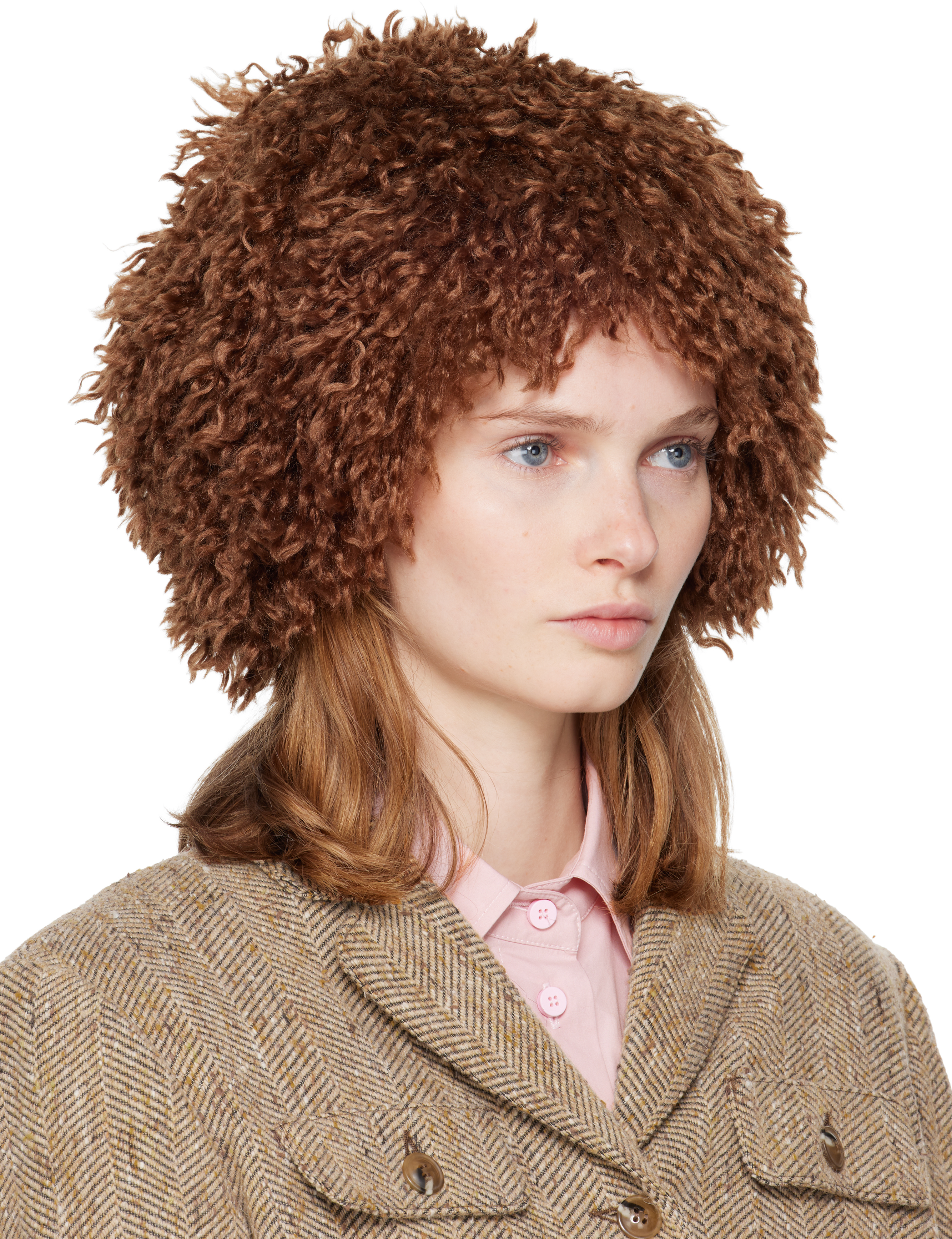 Anna Sui Ssense Exclusive Brown Faux Fur Beanie In Brown