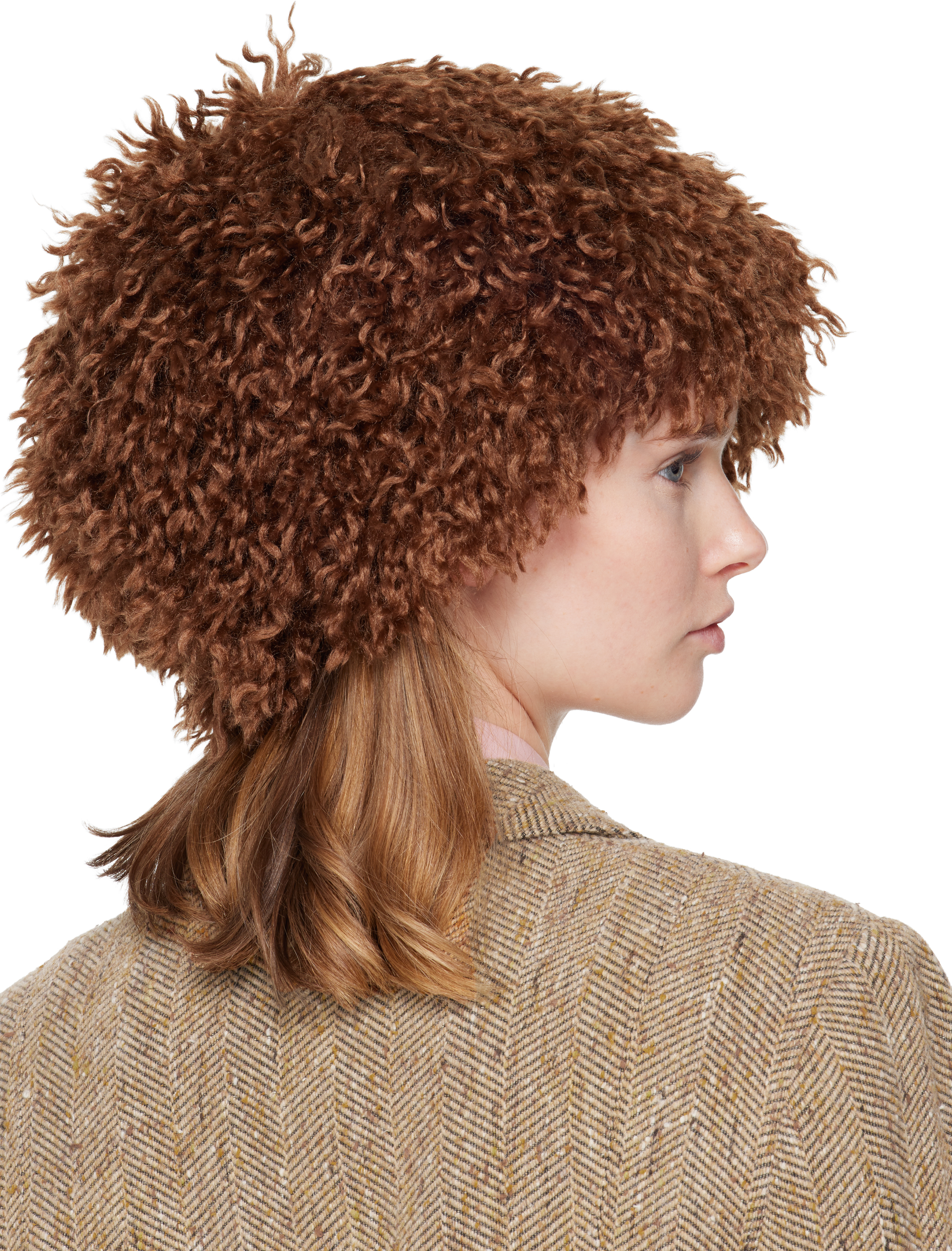 Anna Sui Ssense Exclusive Brown Faux Fur Beanie In Brown