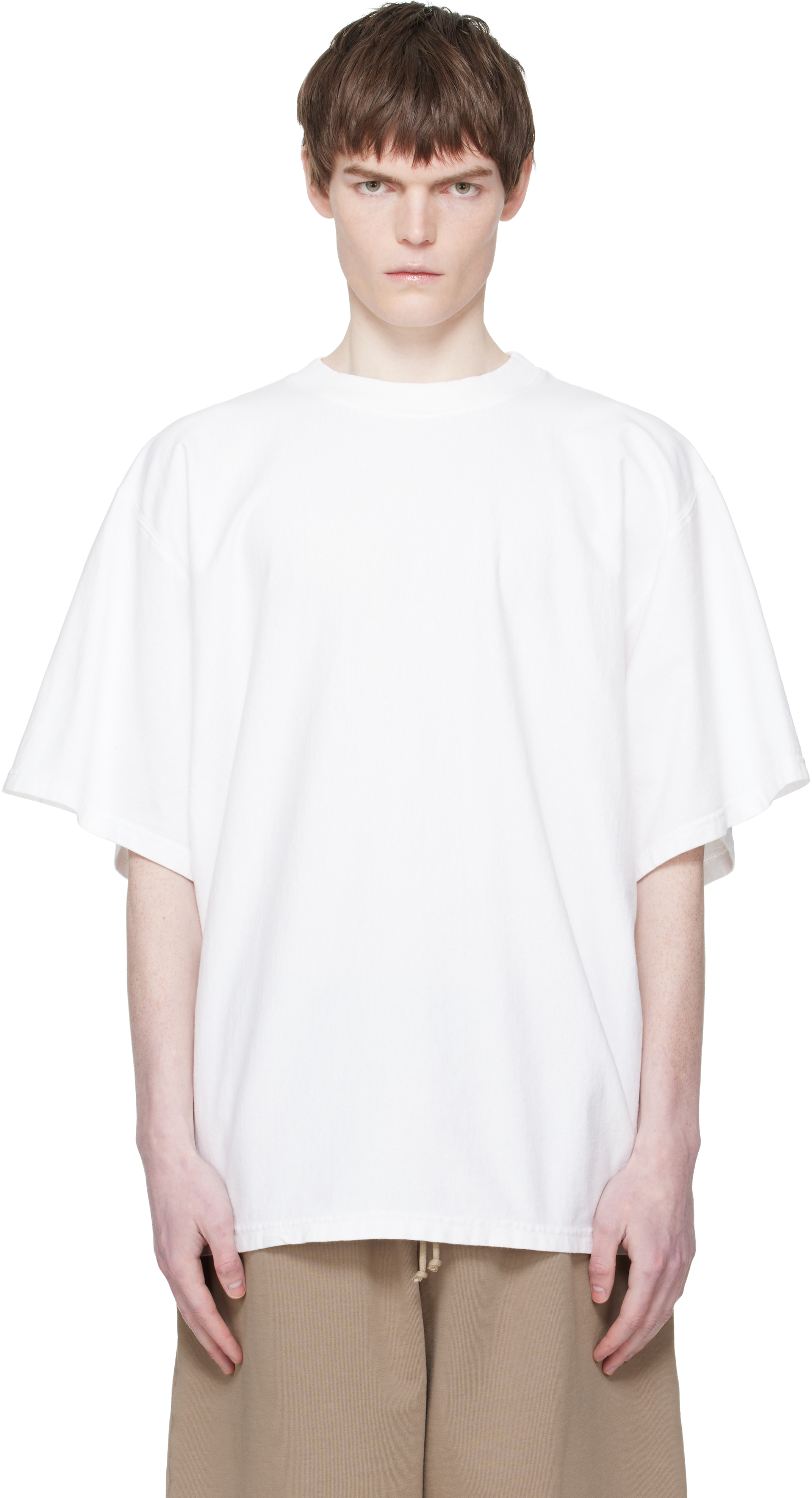 Hed Mayner: White Embroidered-Logo T-shirt | SSENSE