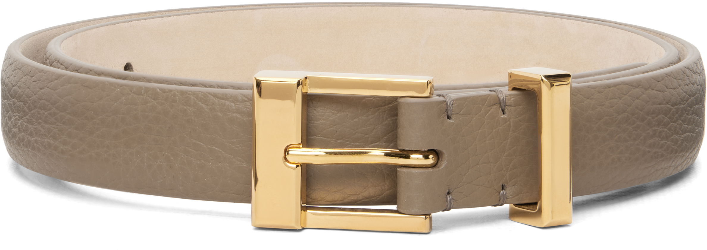 Khaite Manhattan Leather Belt, Tan MANHATTAN_BORDEAUX_GOLD_2.jpg?  main image 4
