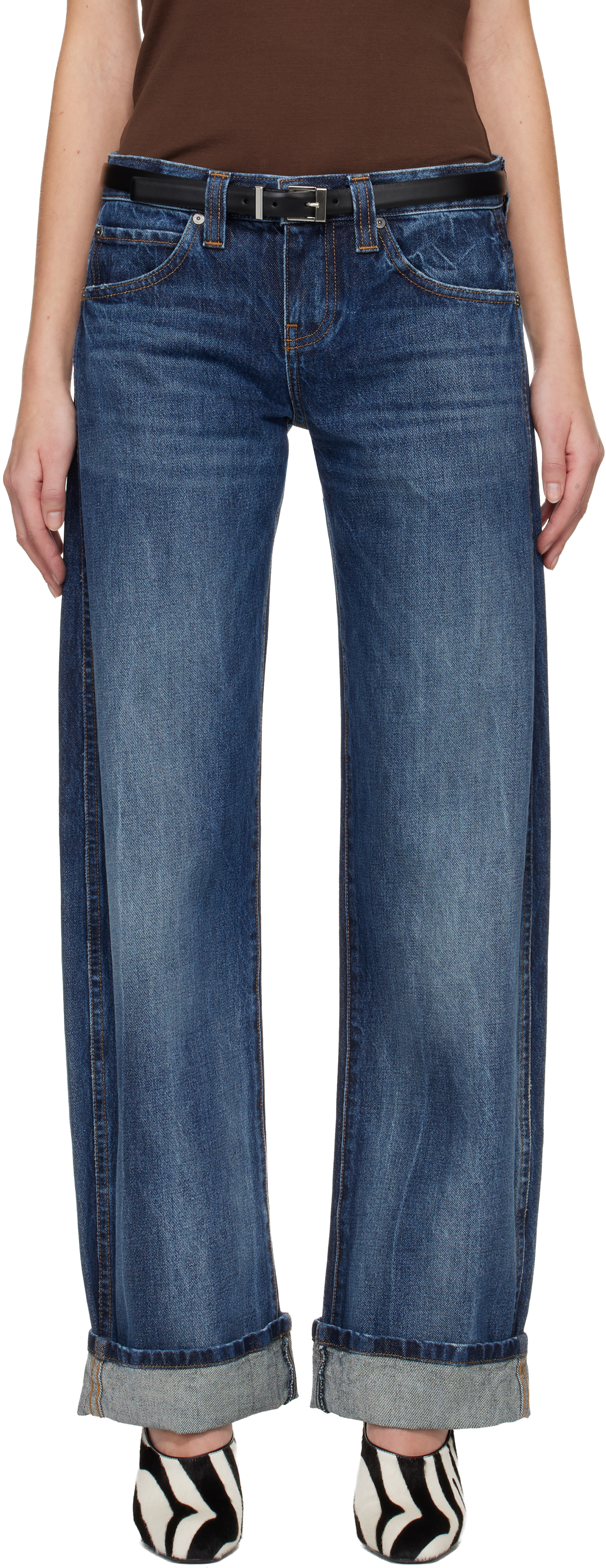 KHAITE Blue Karo Jeans