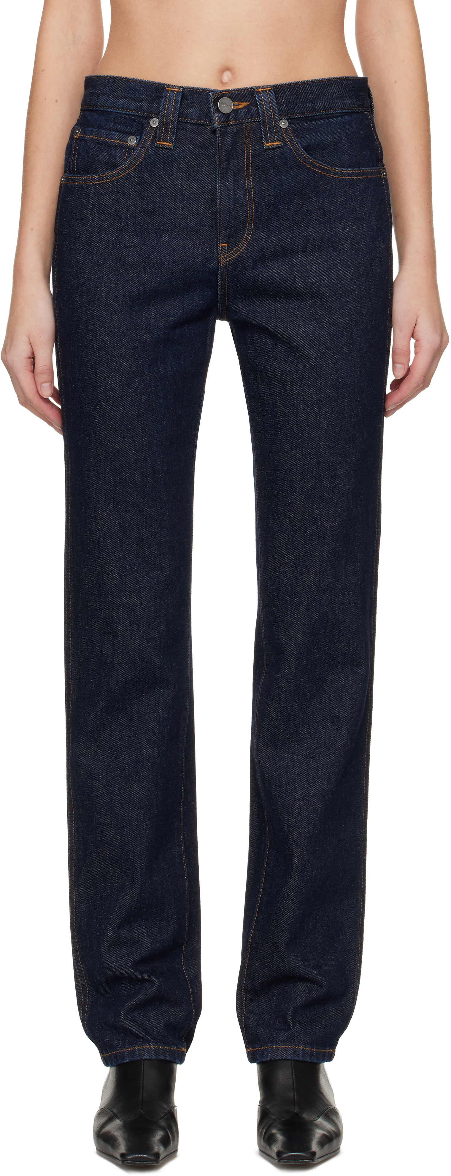 KHAITE Navy Farley Jeans