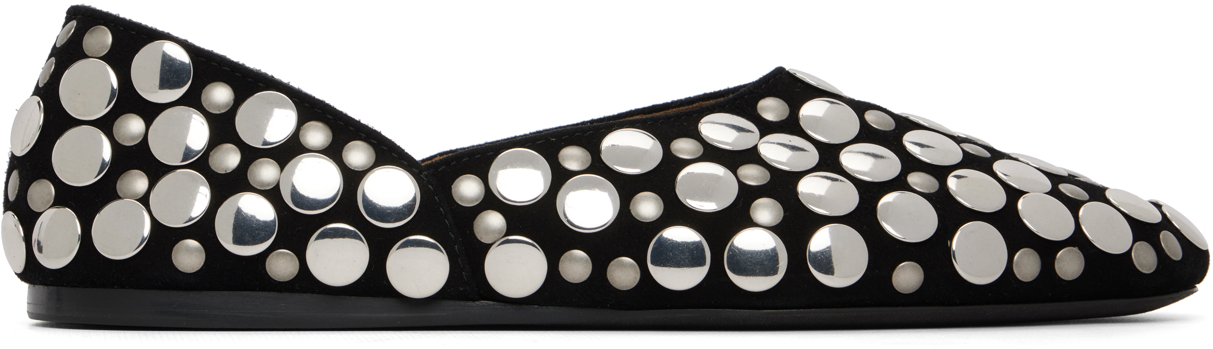 Khaite Jane Stud-embellished Leather Ballet Flats In Black