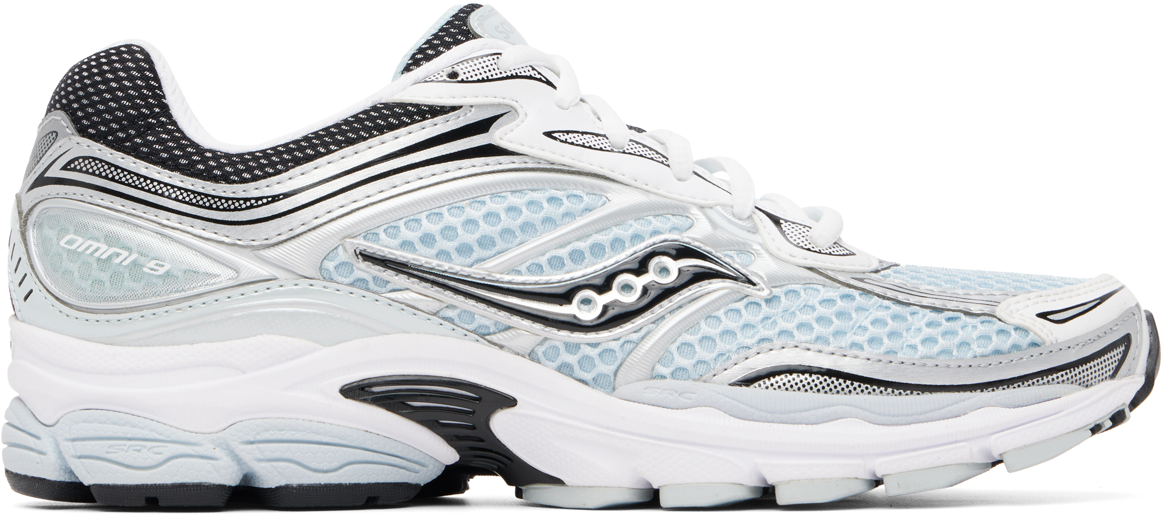 Gray & Blue ProGrid Omni 9 Sneakers by Saucony on Sale