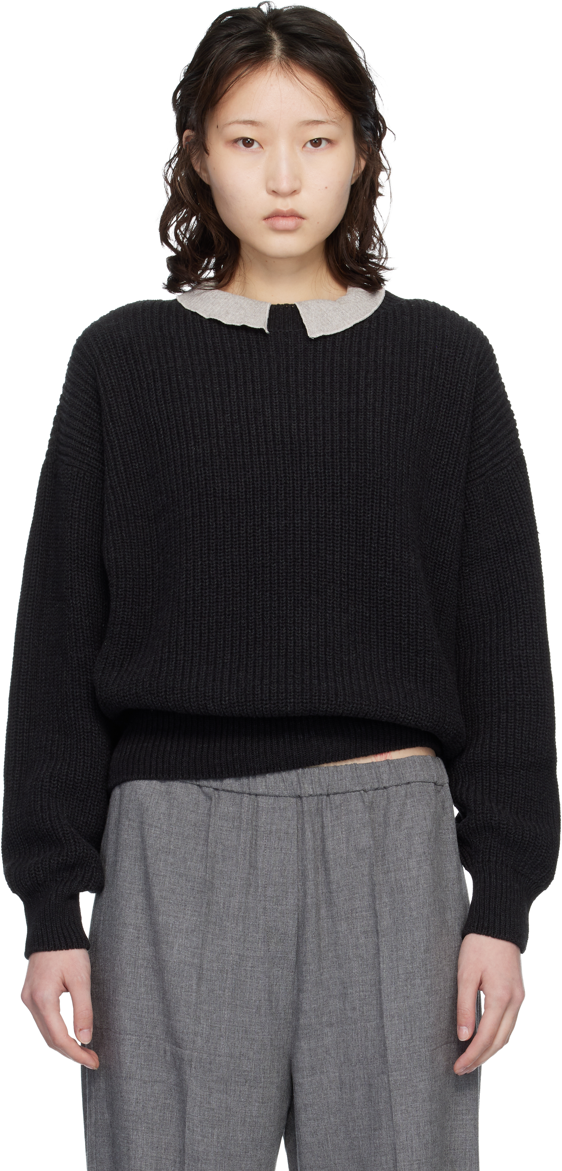 Baserange: Black Mea Sweater | SSENSE