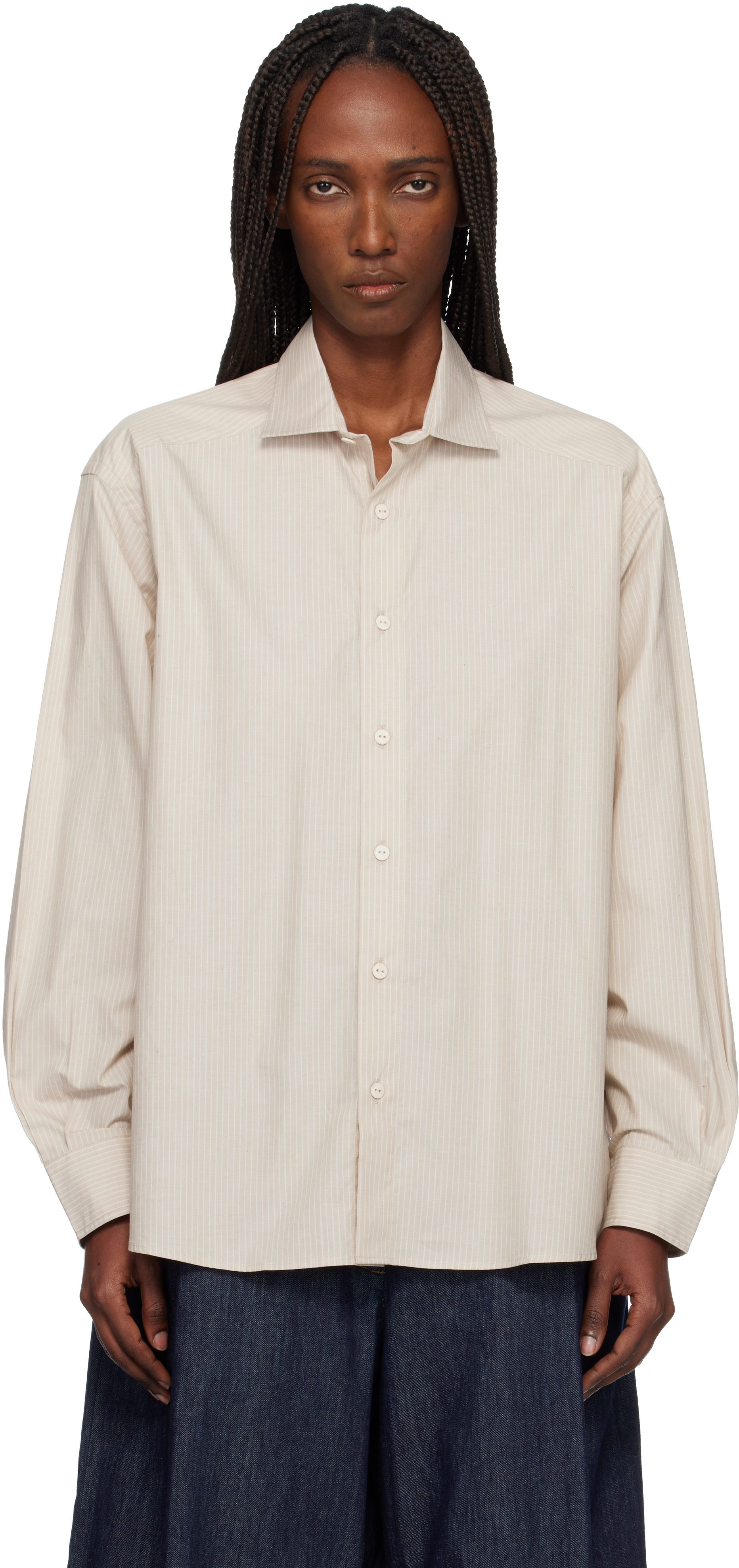 Taupe Claude Shirt by Baserange on Sale