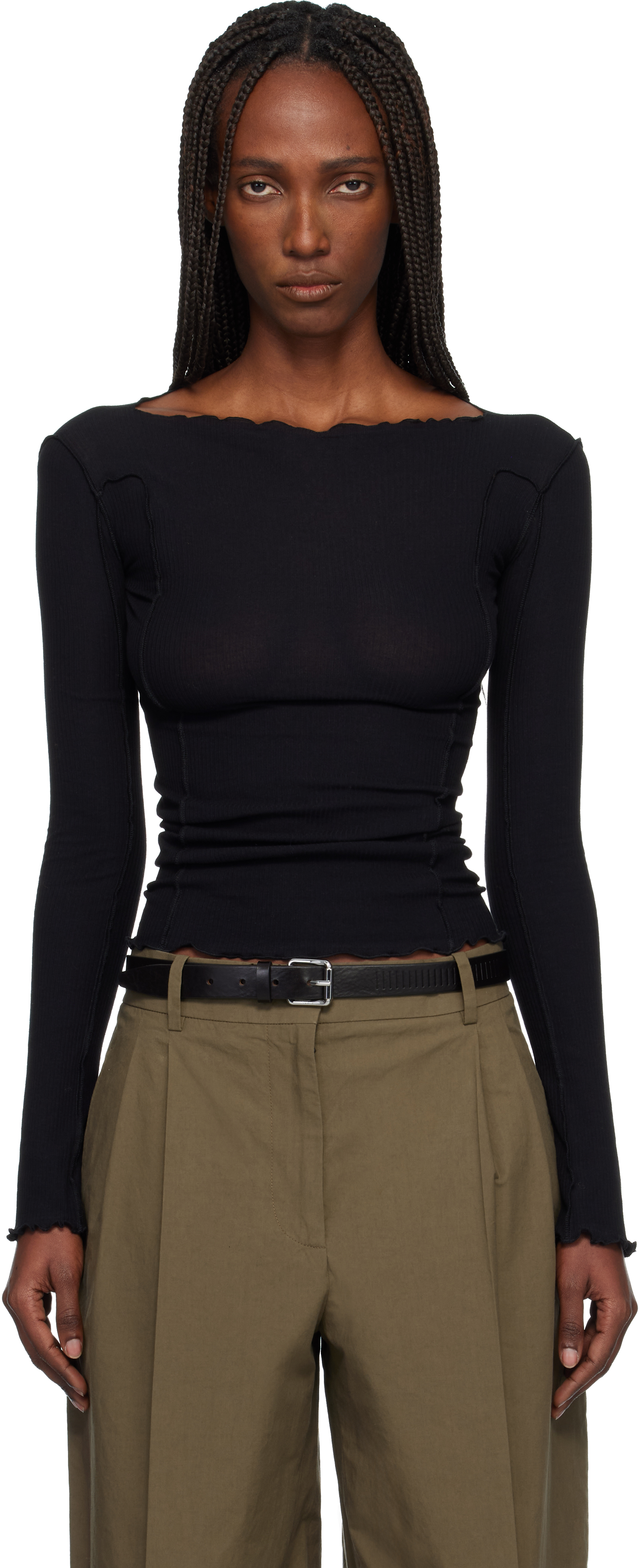 Baserange: Black Omato Long Sleeve T-shirt | SSENSE