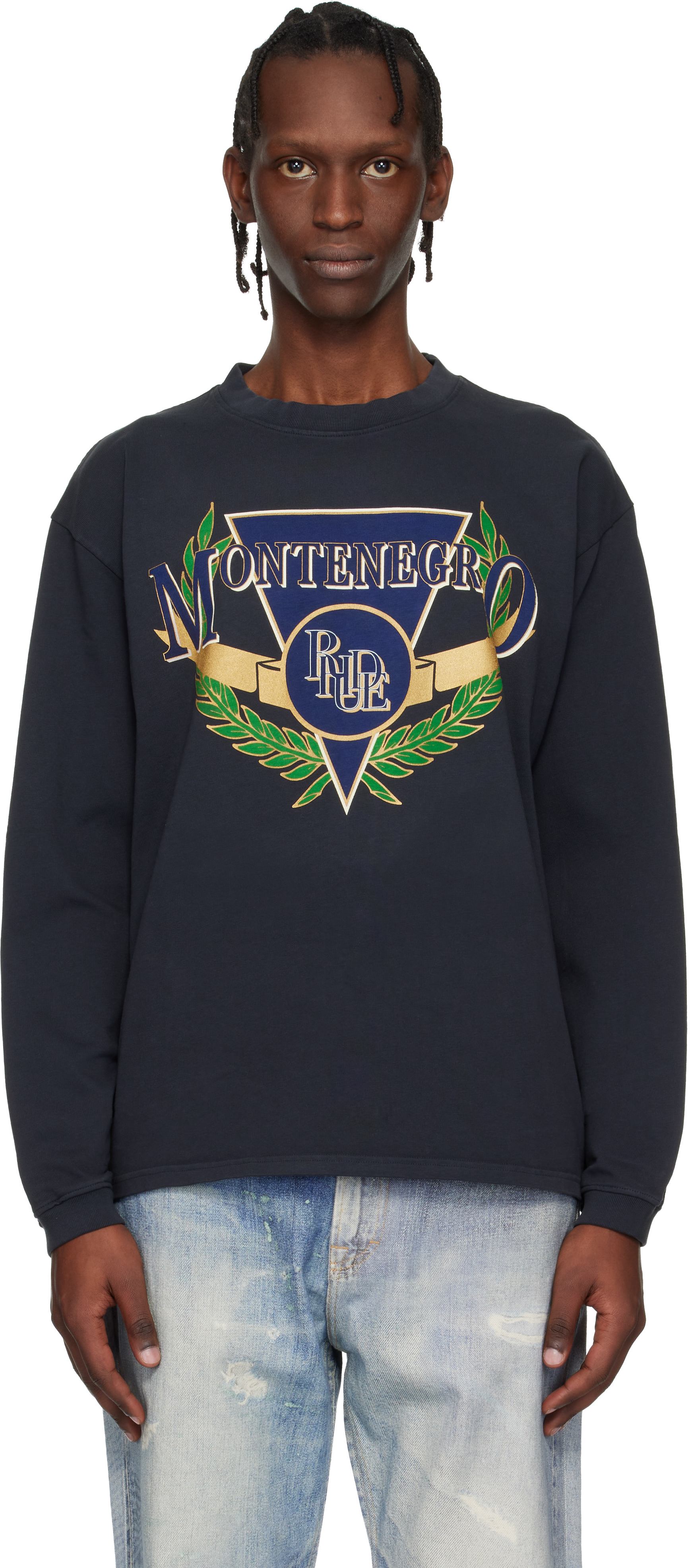 Rhude: ブラック Montenegro Regatta 長袖Tシャツ | SSENSE 日本