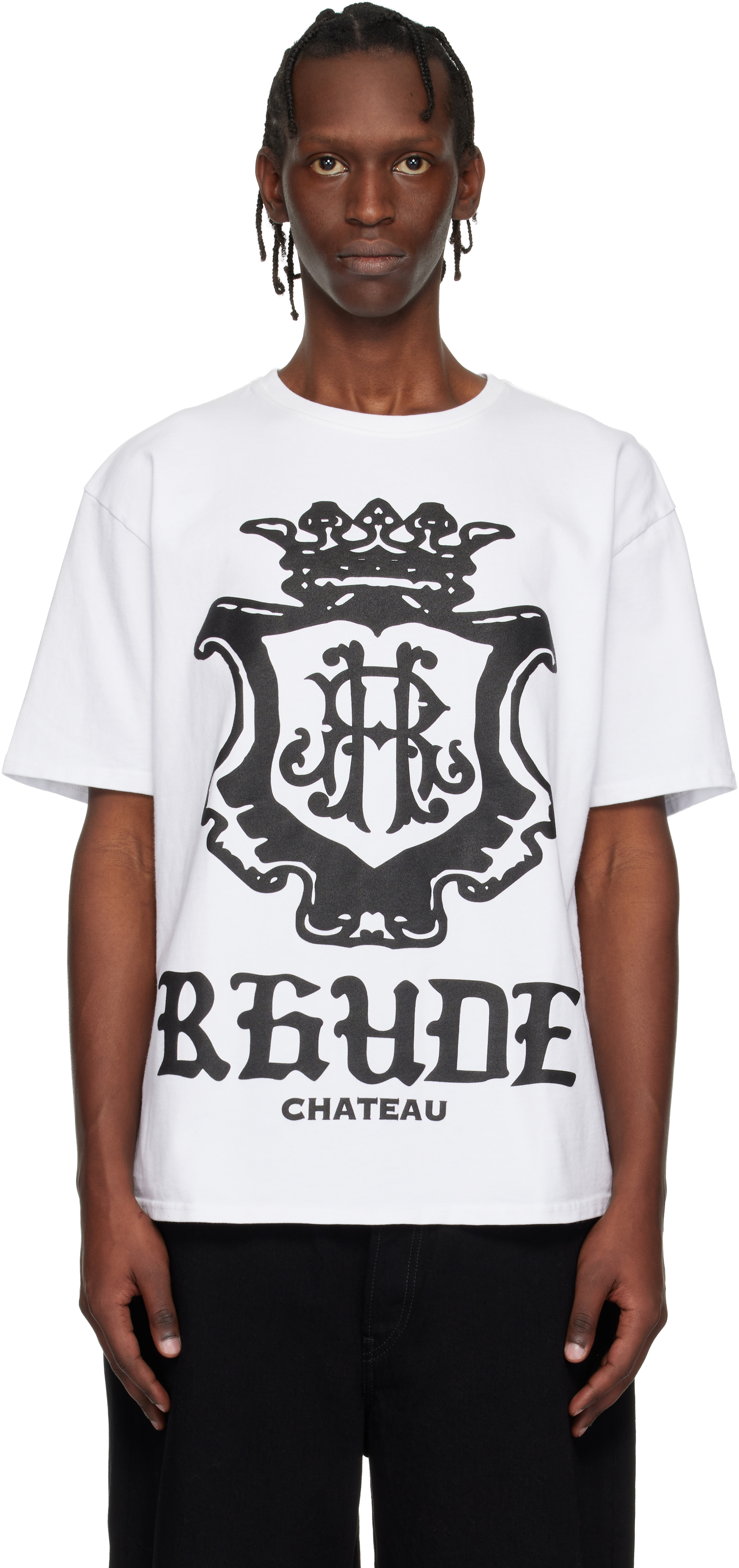 Rhude: ホワイト Chateau Crest オーバーサイズ Tシャツ | SSENSE 日本