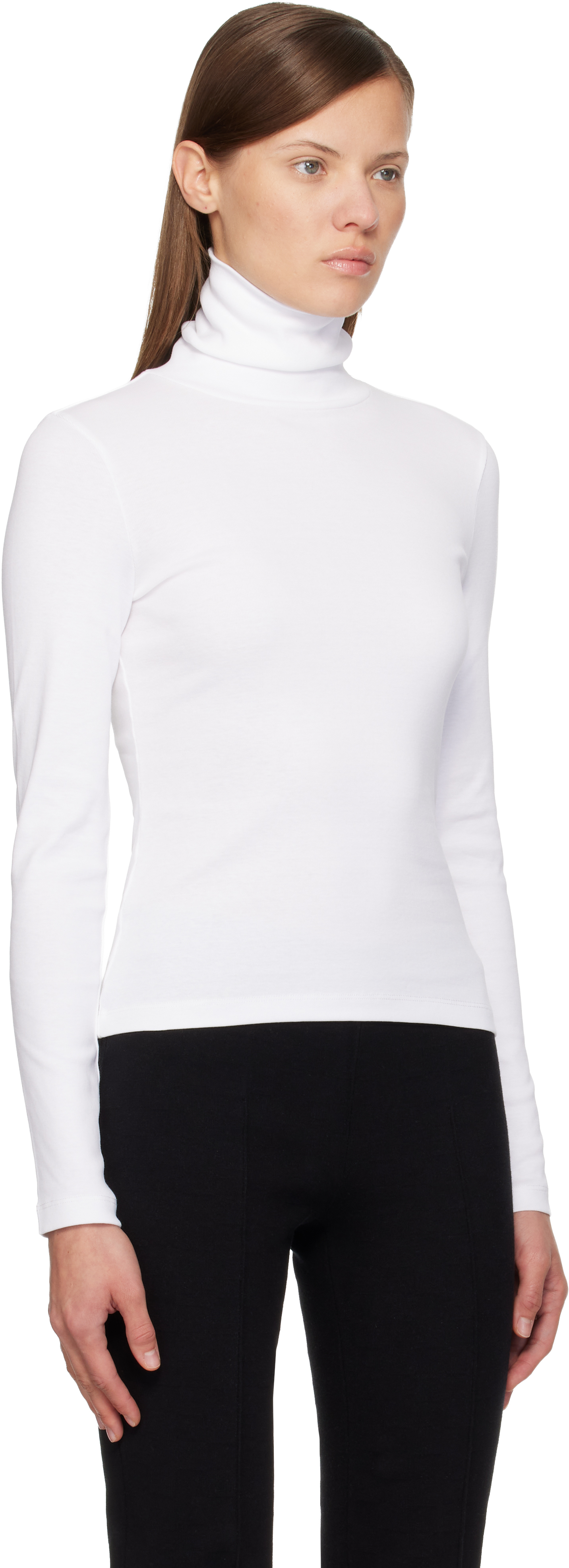 Flore Flore Dinah Cotton Turtleneck Top In White