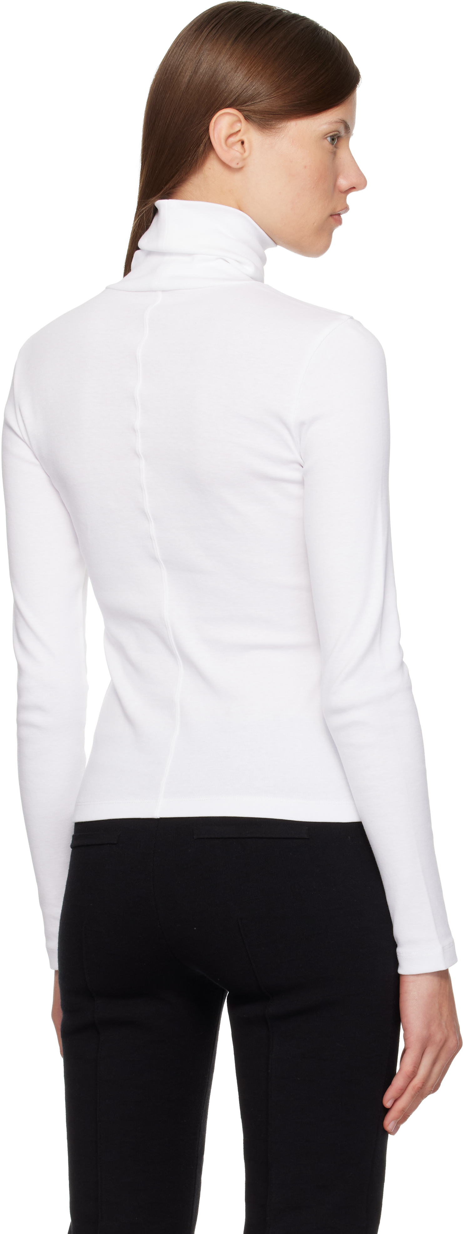 Flore Flore Dinah Cotton Turtleneck Top In White