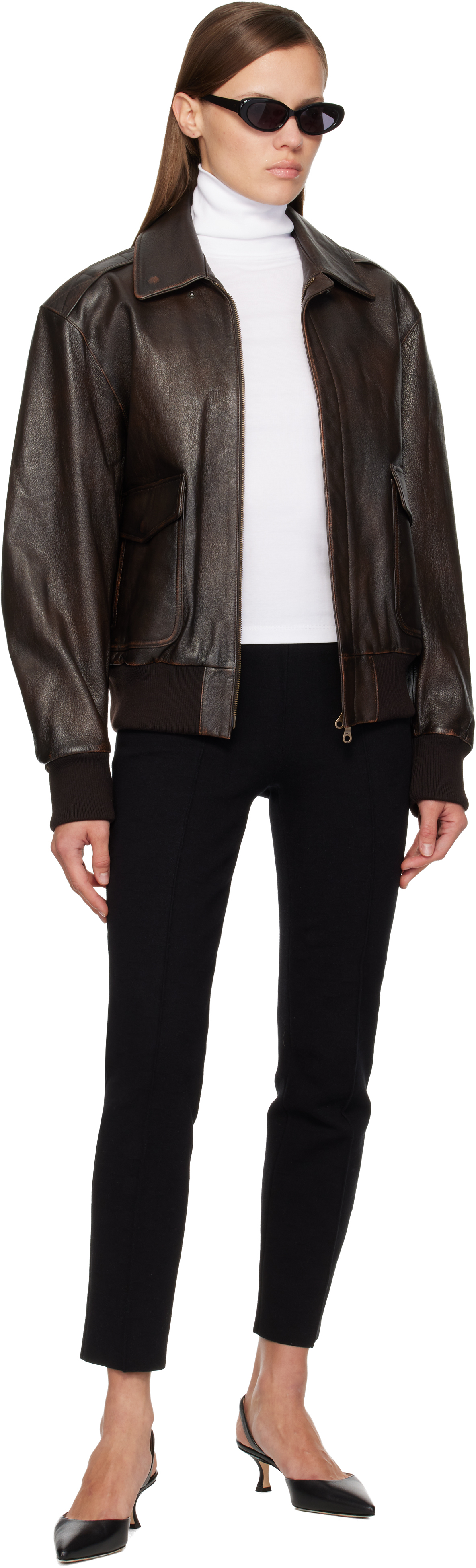 Flore Flore Dinah Cotton Turtleneck Top In White