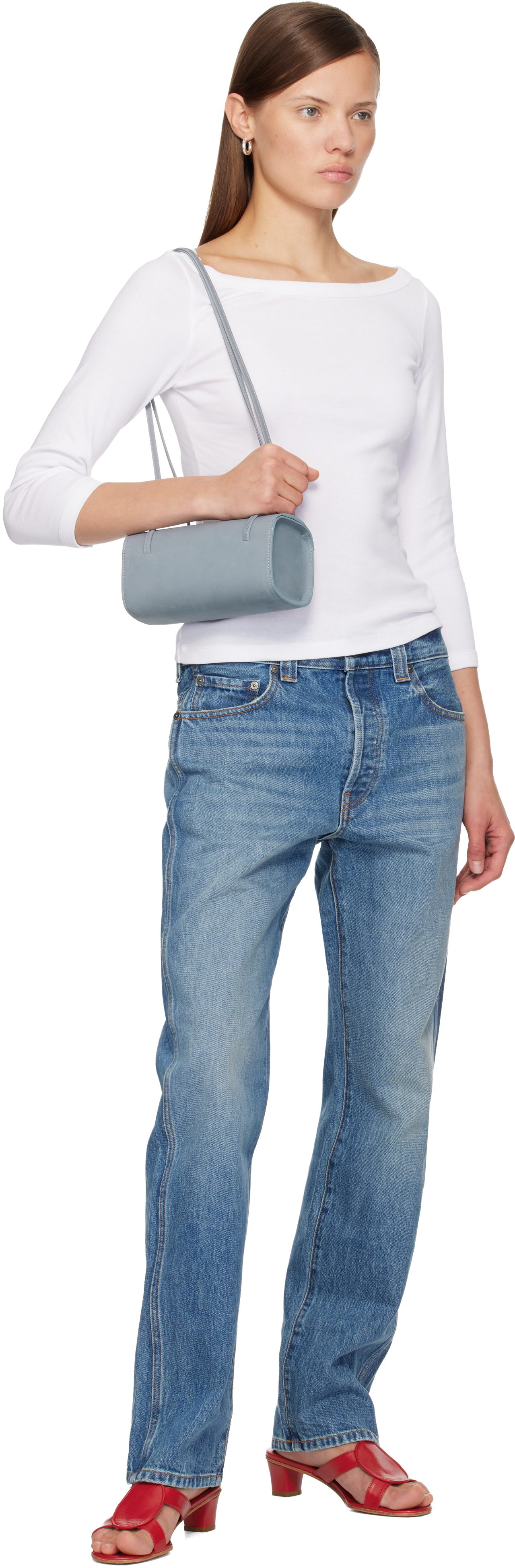 Flore Flore White Steffi Long Sleeve T-shirt In White