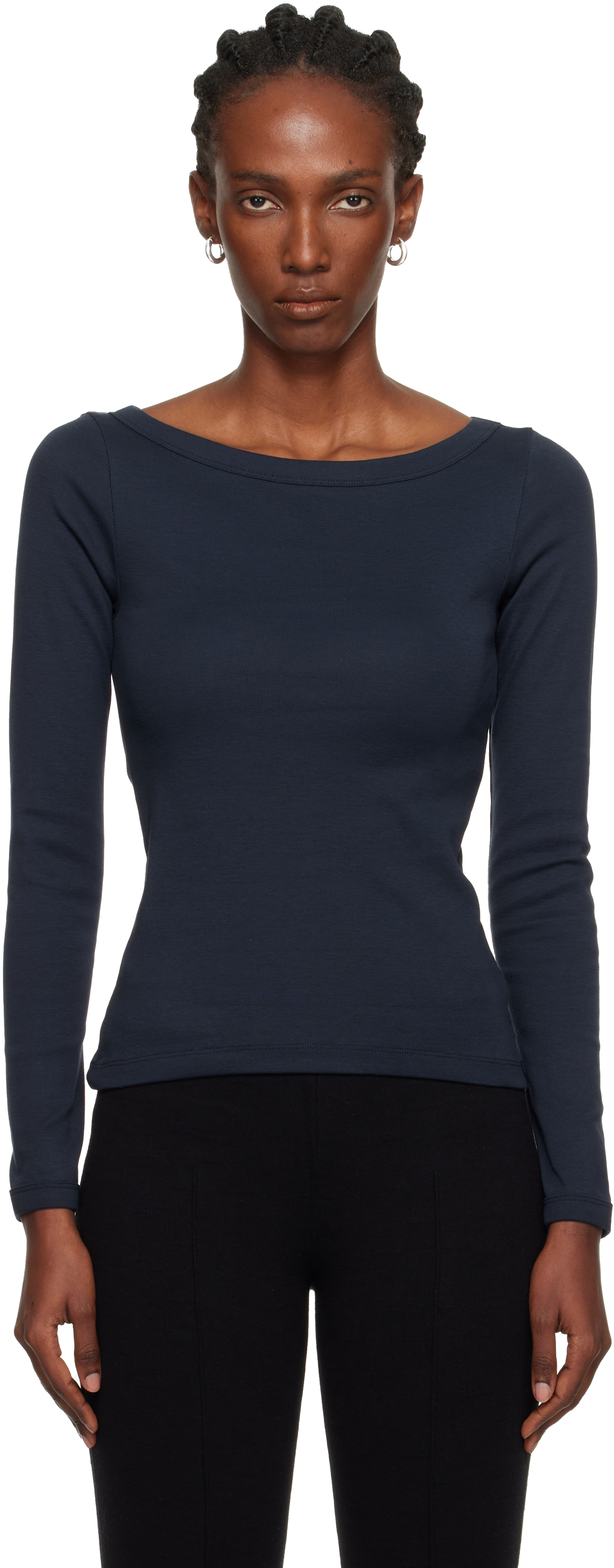 Flore Flore Navy Steffi Longsleeve T-shirt In Animal Print