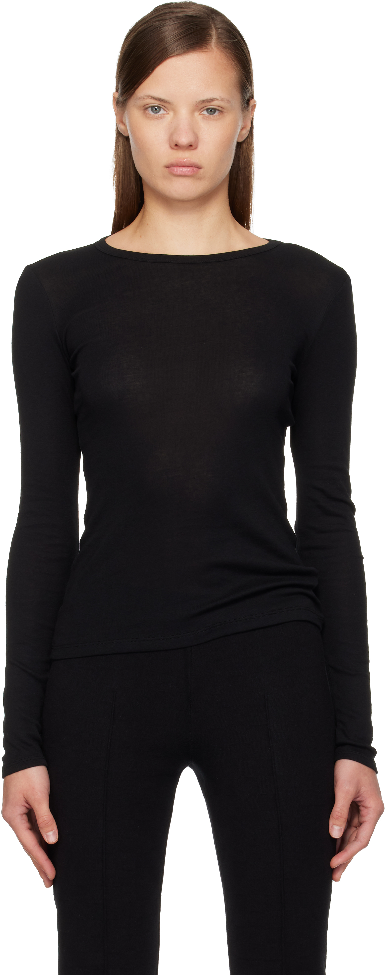 Flore Flore Black Olivia Longsleeve T-shirt In Black