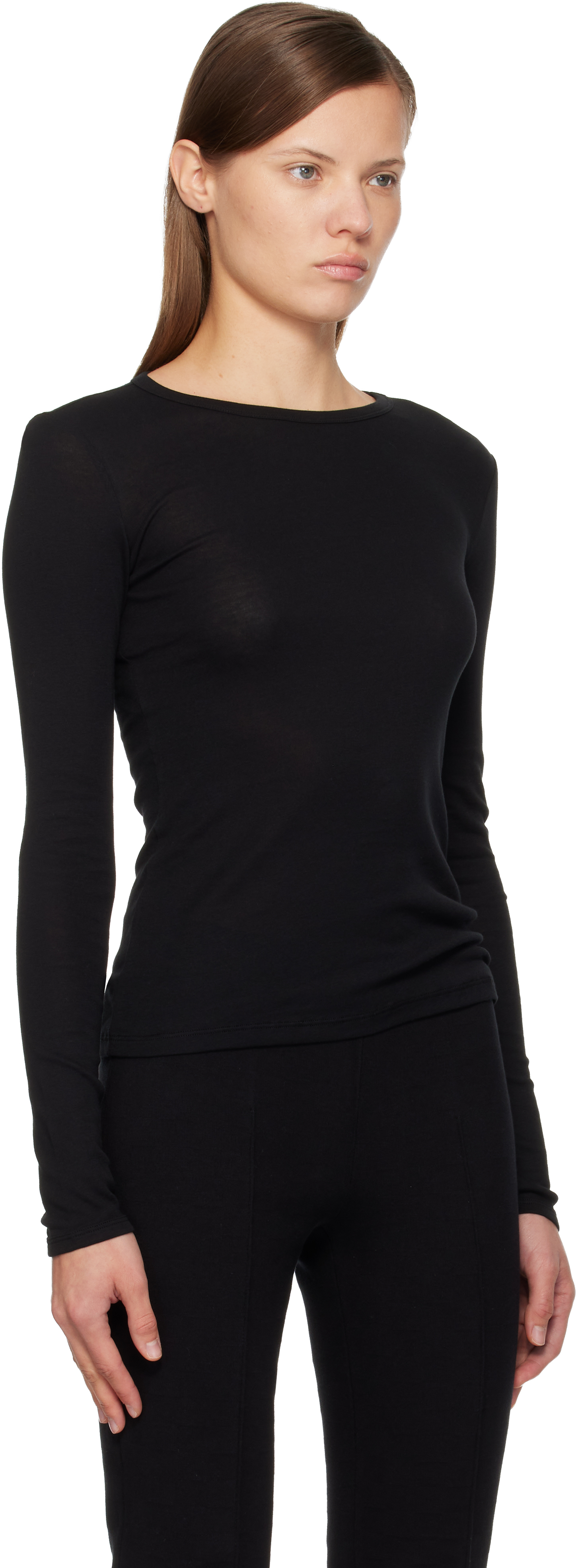 Flore Flore Black Olivia Longsleeve T-shirt In Black