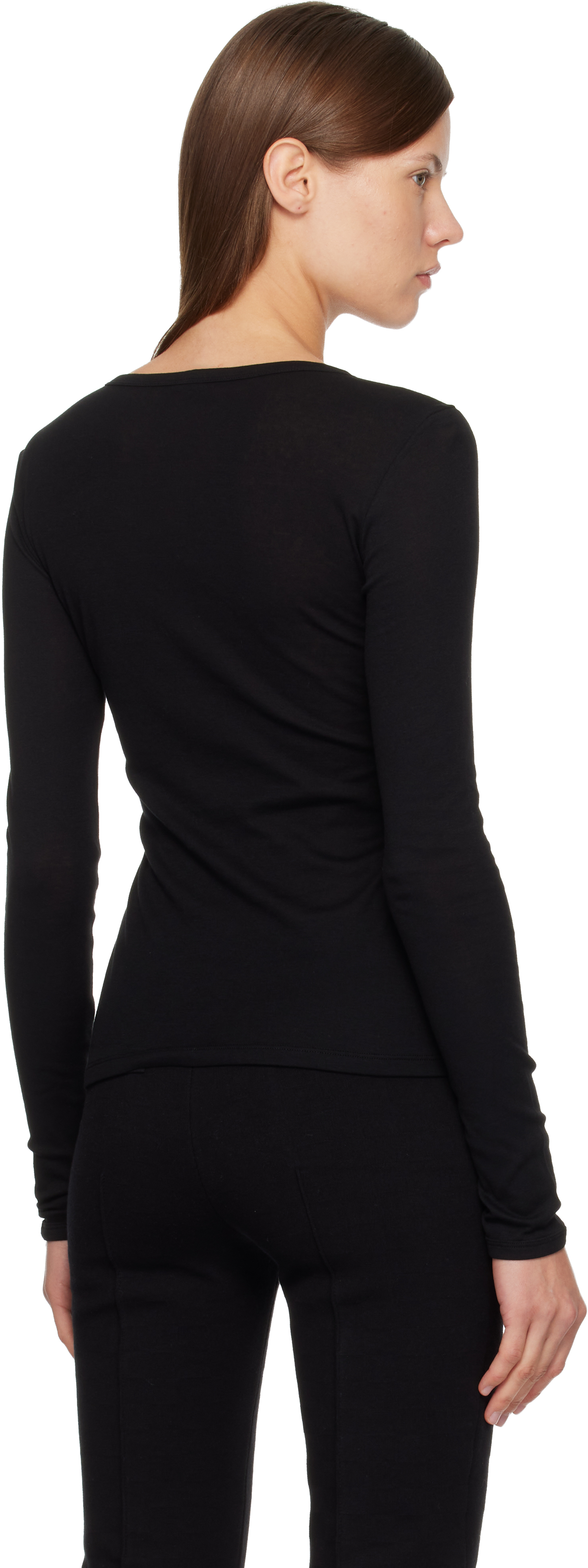 Flore Flore Black Olivia Longsleeve T-shirt In Black