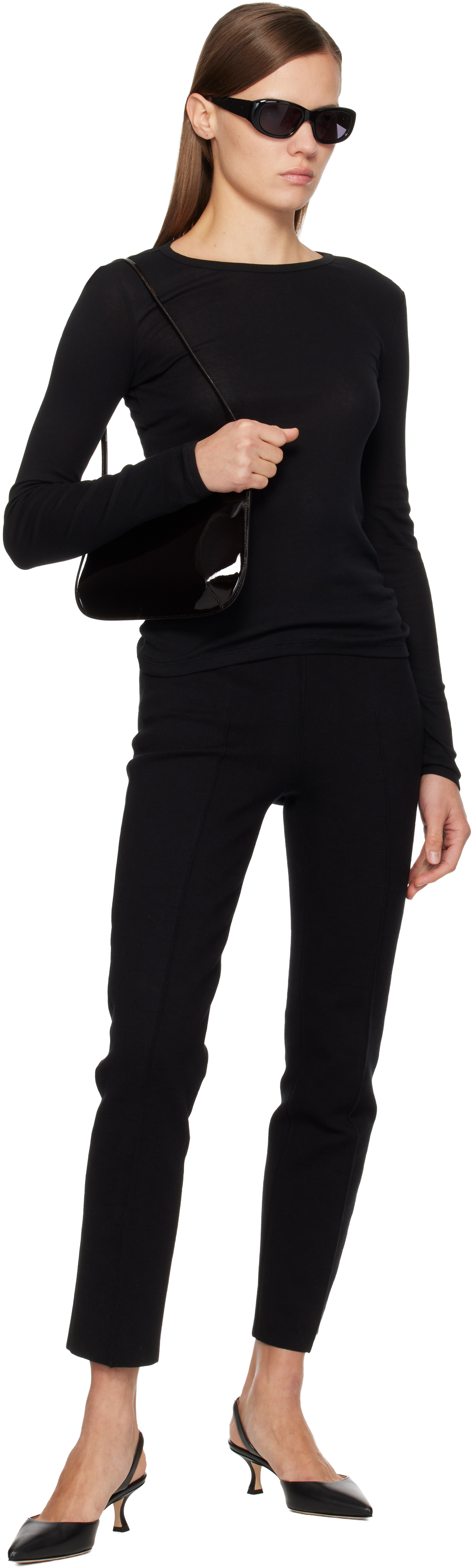 Flore Flore Black Olivia Longsleeve T-shirt In Black