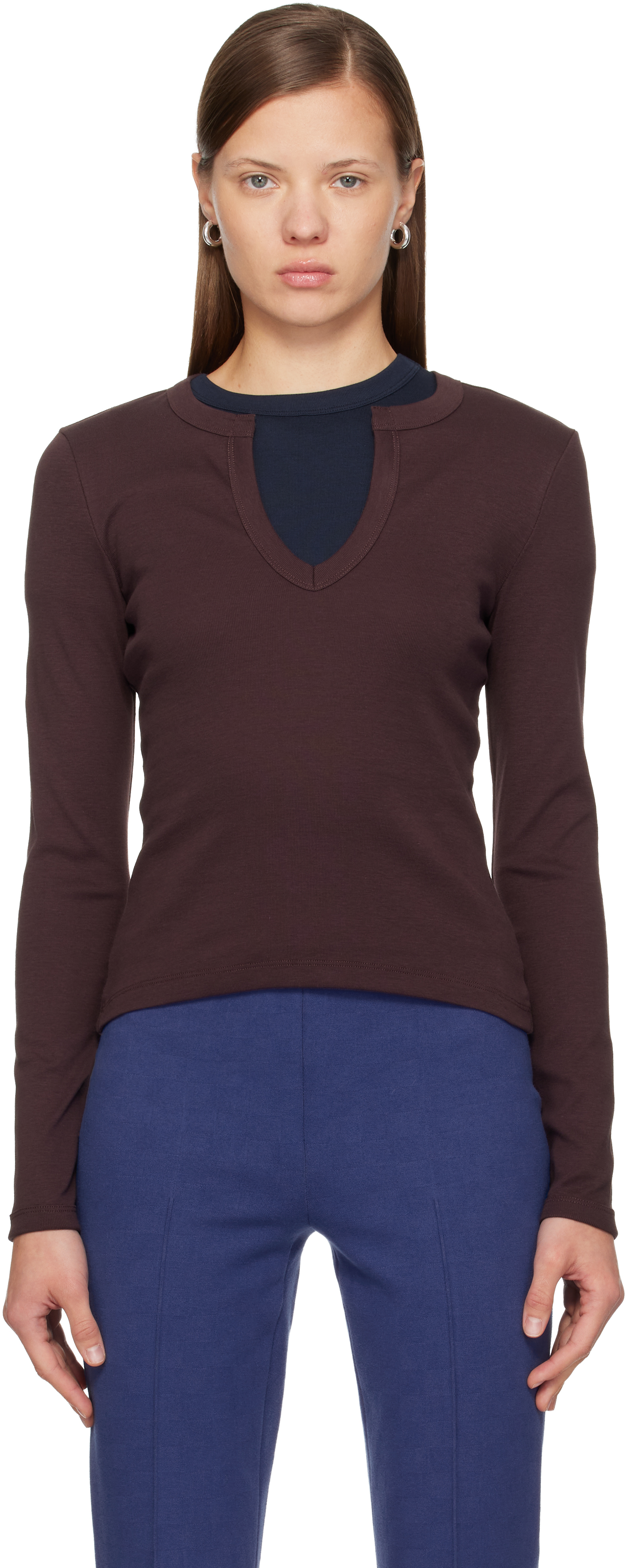 FLORE FLORE: Brown Iman Longsleeve T-shirt | SSENSE