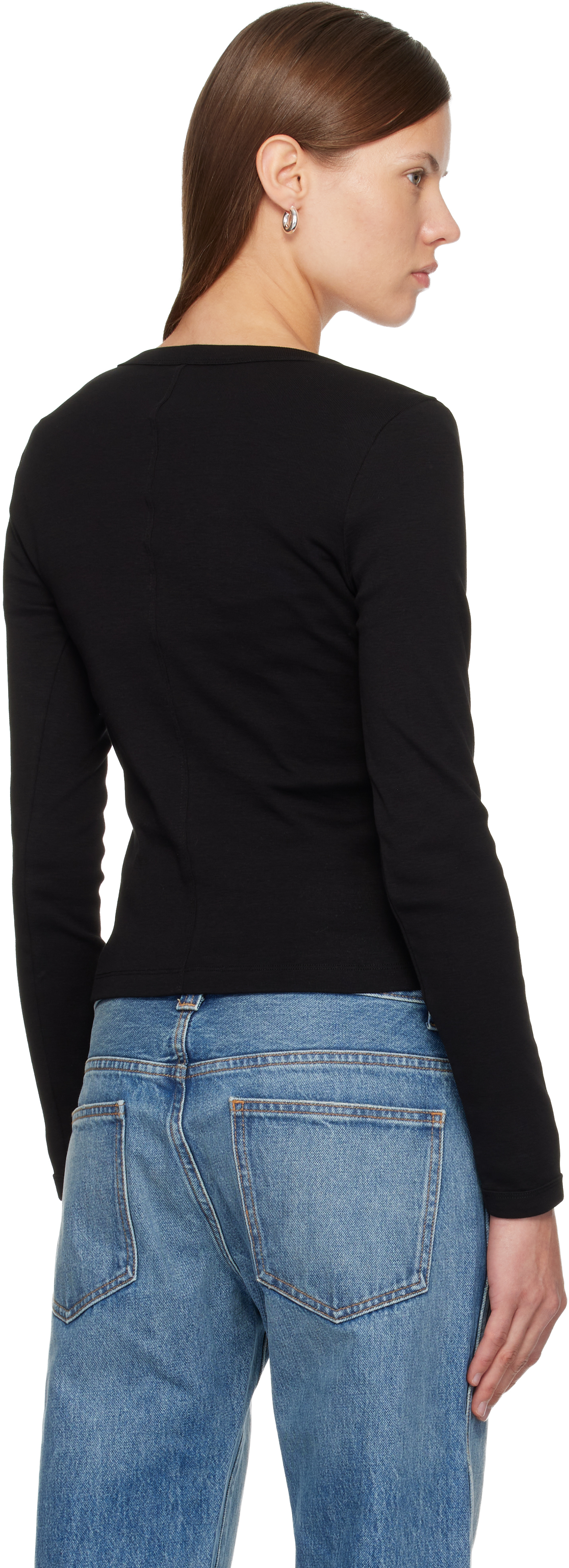 Flore Flore Black Iman Longsleeve T-shirt In Black