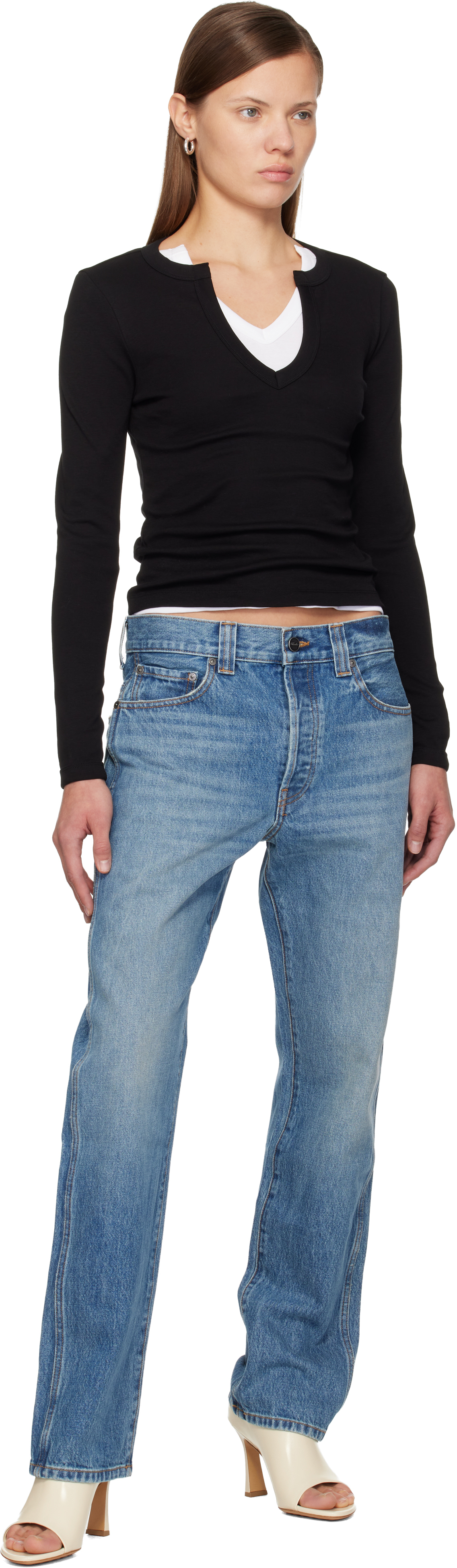 Flore Flore Black Iman Longsleeve T-shirt In Black