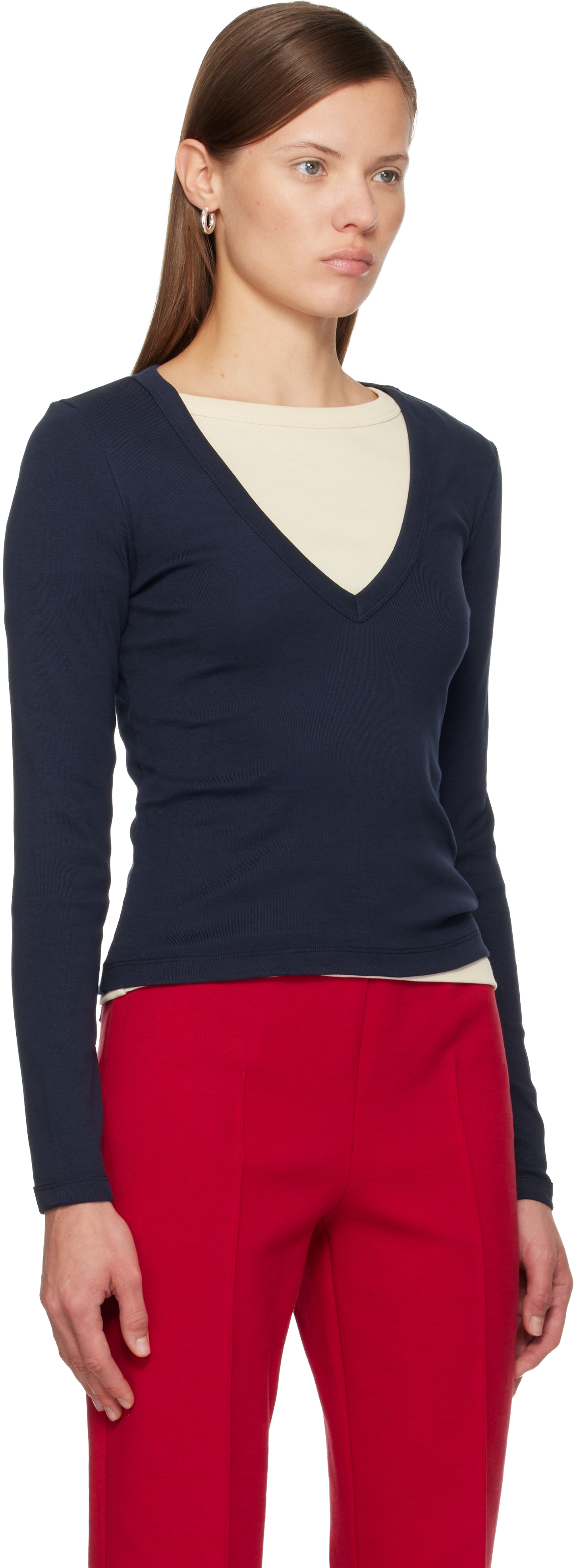 Flore Flore Navy Dewi Longseleve T-shirt In Blue