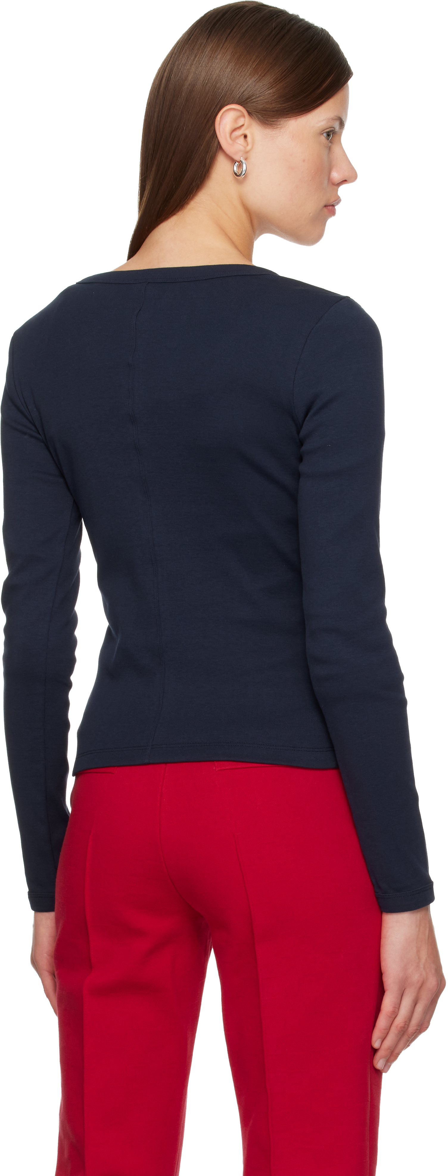 Flore Flore Navy Dewi Longseleve T-shirt In Blue