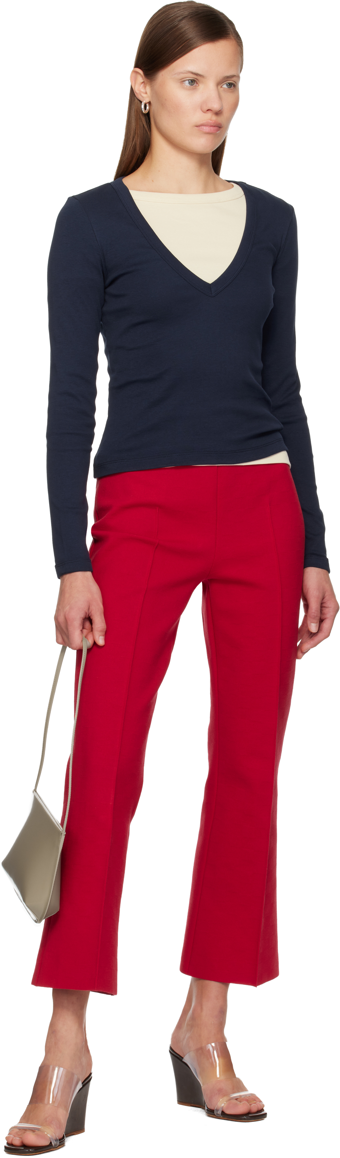 Flore Flore Navy Dewi Longseleve T-shirt In Blue