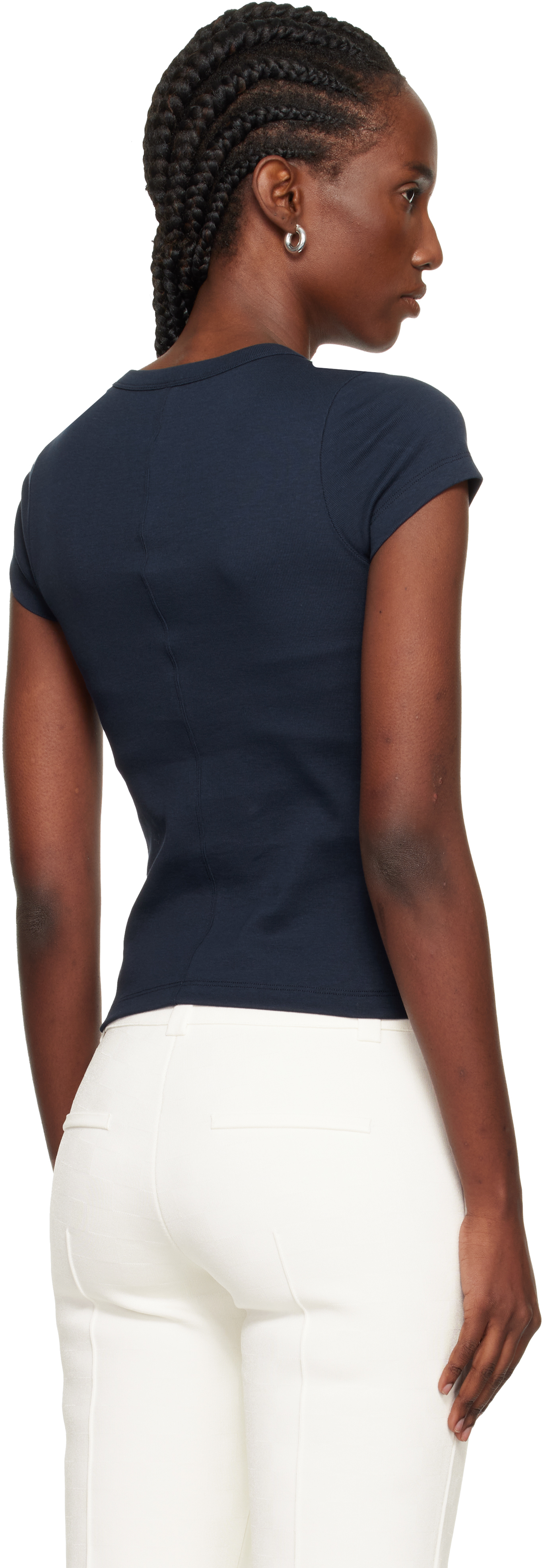 Flore Flore Navy Car Baby T-shirt In Blue