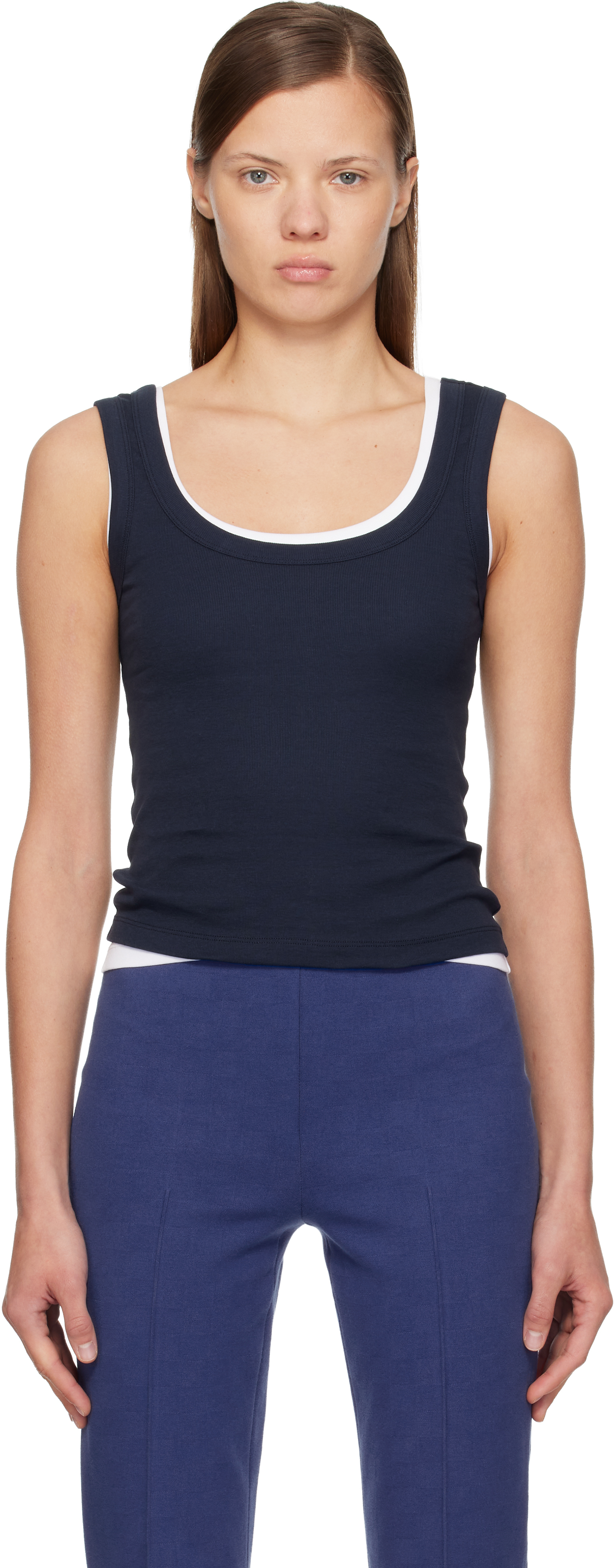 Flore Flore Navy Hillie Tank Top In Blue