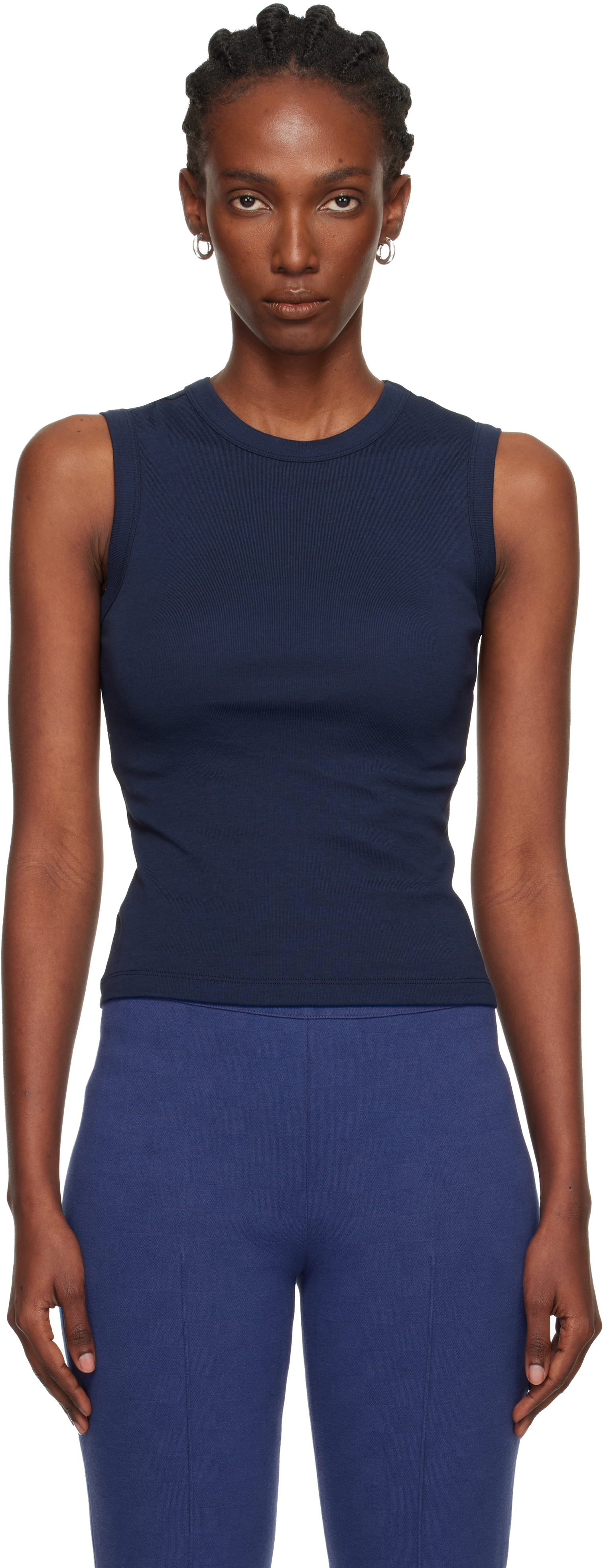 Flore Flore Navy Esmé Tank Top In Blue