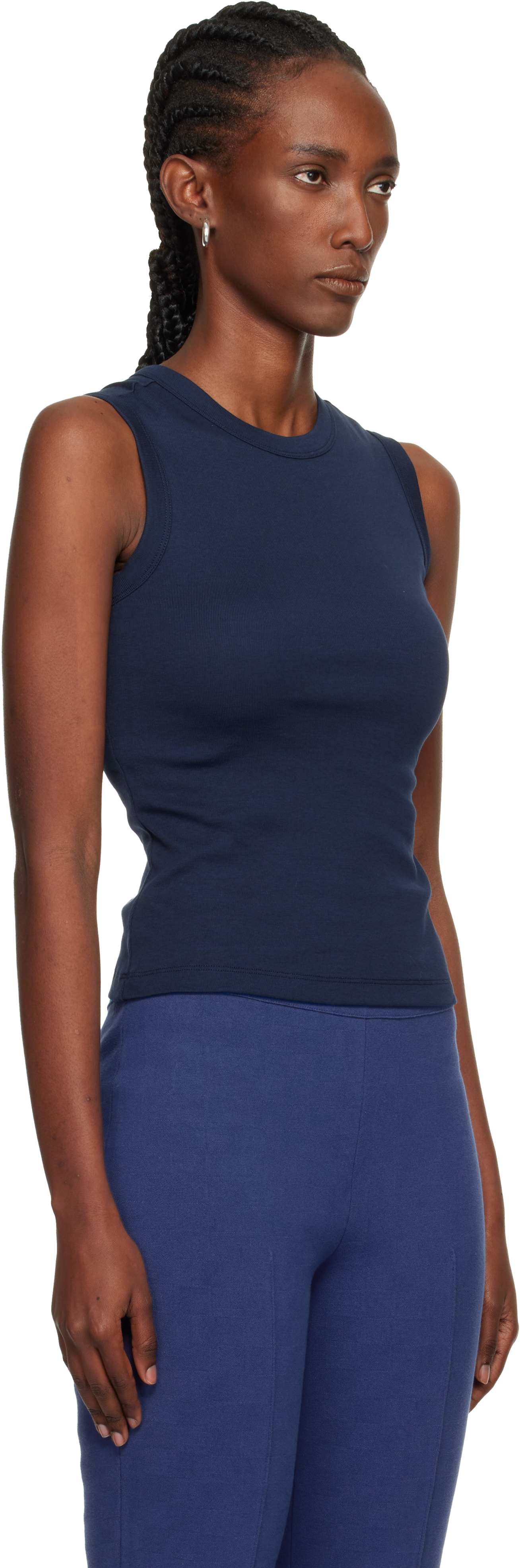 Flore Flore Navy Esmé Tank Top In Blue