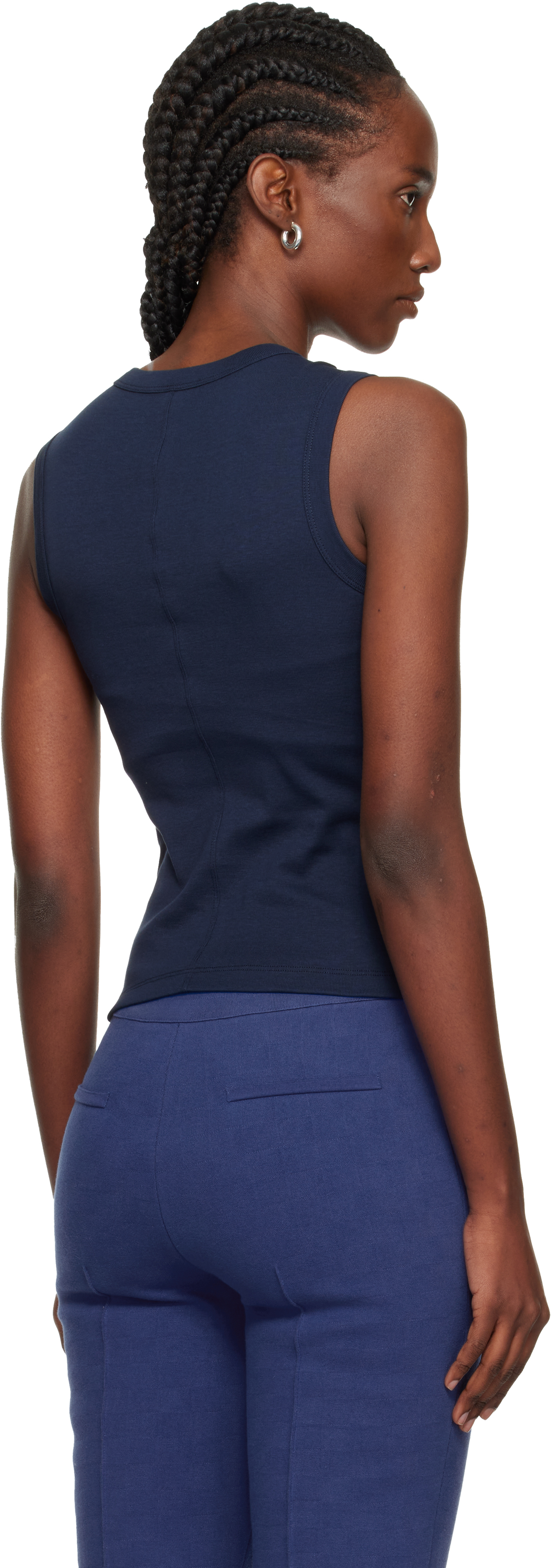 Flore Flore Navy Esmé Tank Top In Blue