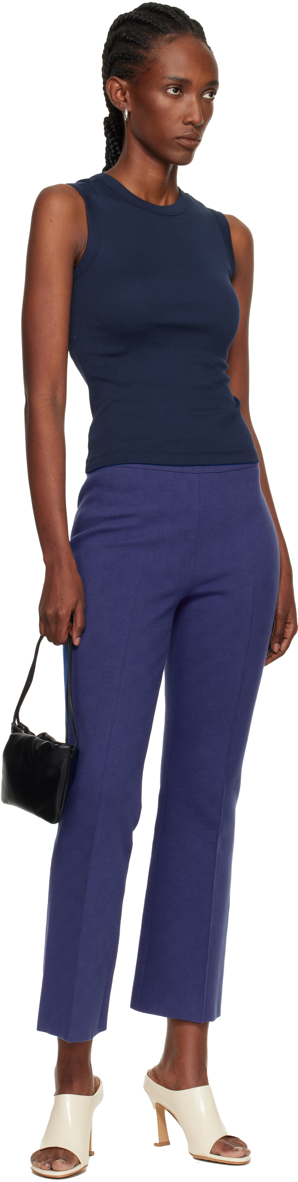 Flore Flore Navy Esmé Tank Top In Blue