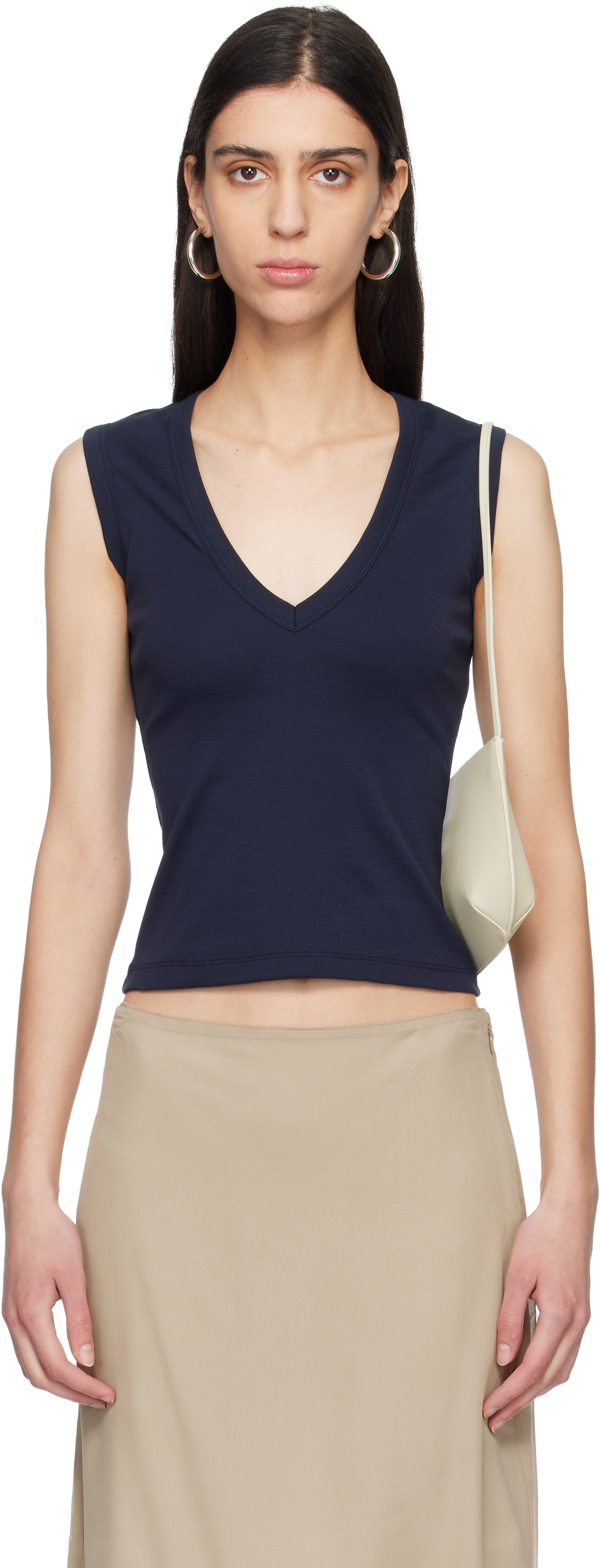 【flore flore】DEWI TANK NAVY 新品 FLORE FLORE: ネイビー Dewi タンクトップ | SSENSE 日本
