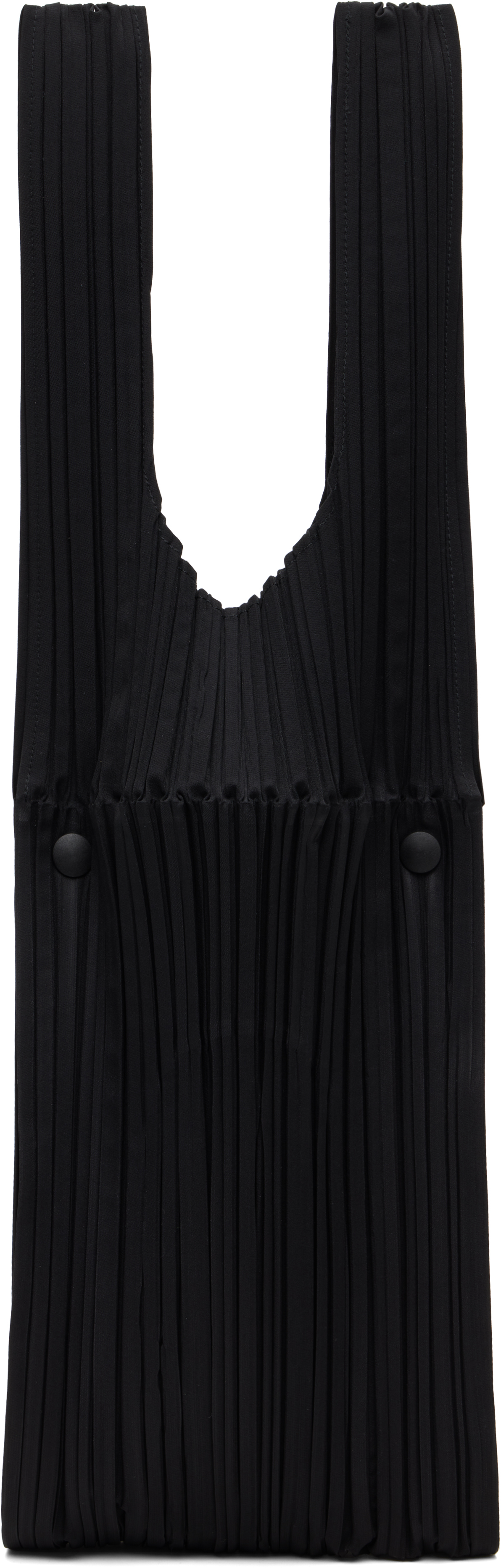 PLEATS PLEASE ISSEY MIYAKE: Black Pleats Bridge Tote | SSENSE Canada