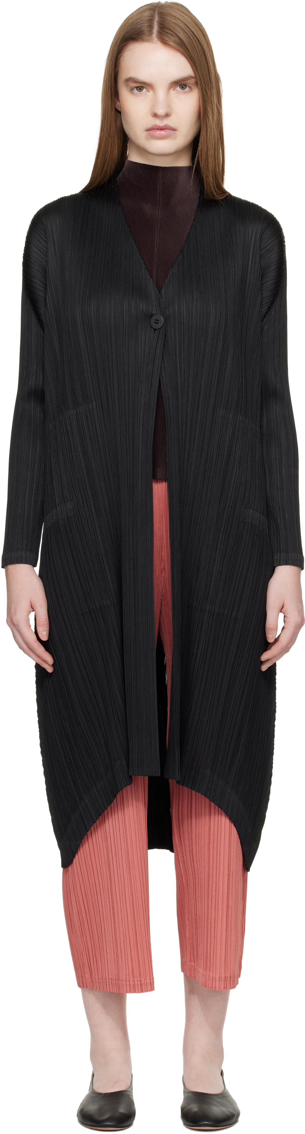 PLEATS PLEASE ISSEY MIYAKE Black Monthly Colors October Coat