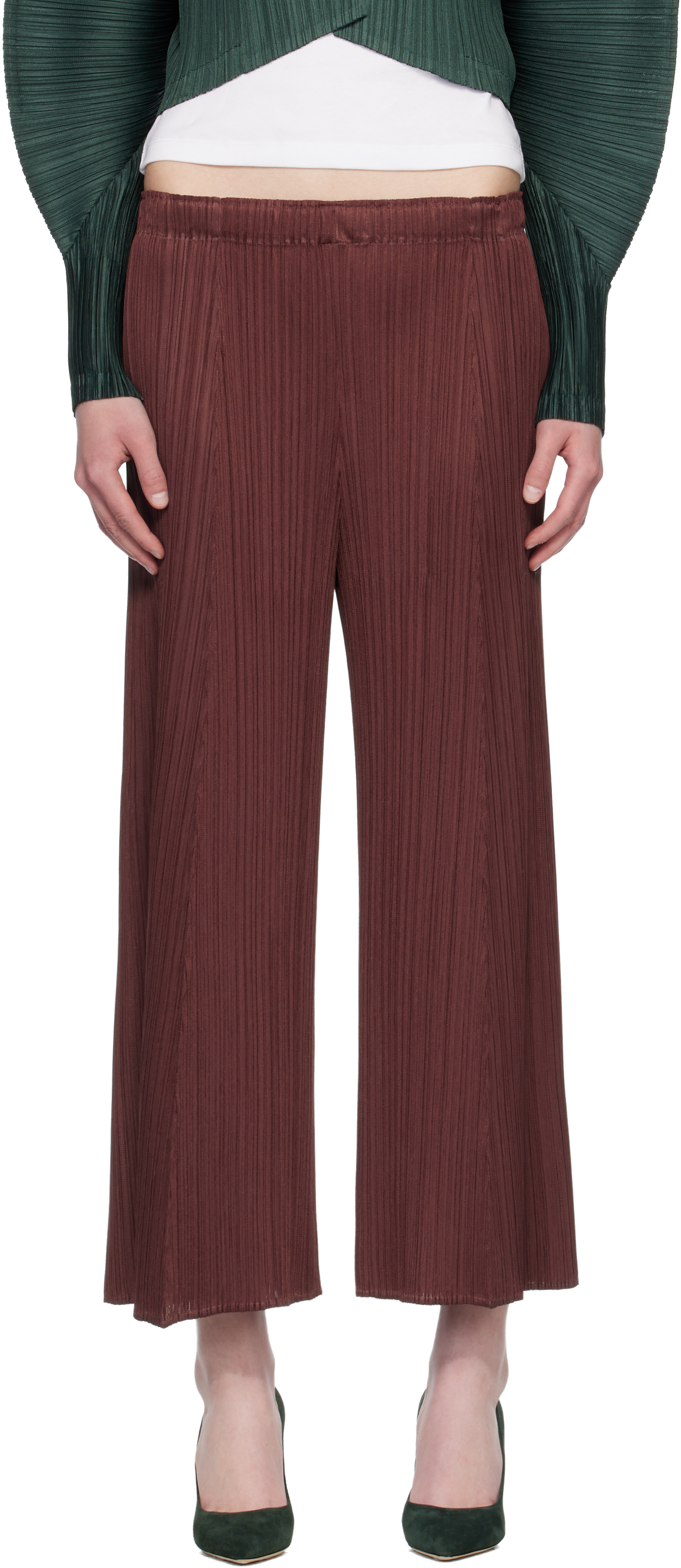 PLEATS PLEASE ISSEY MIYAKE: Brown Monthly Colors November Trousers
